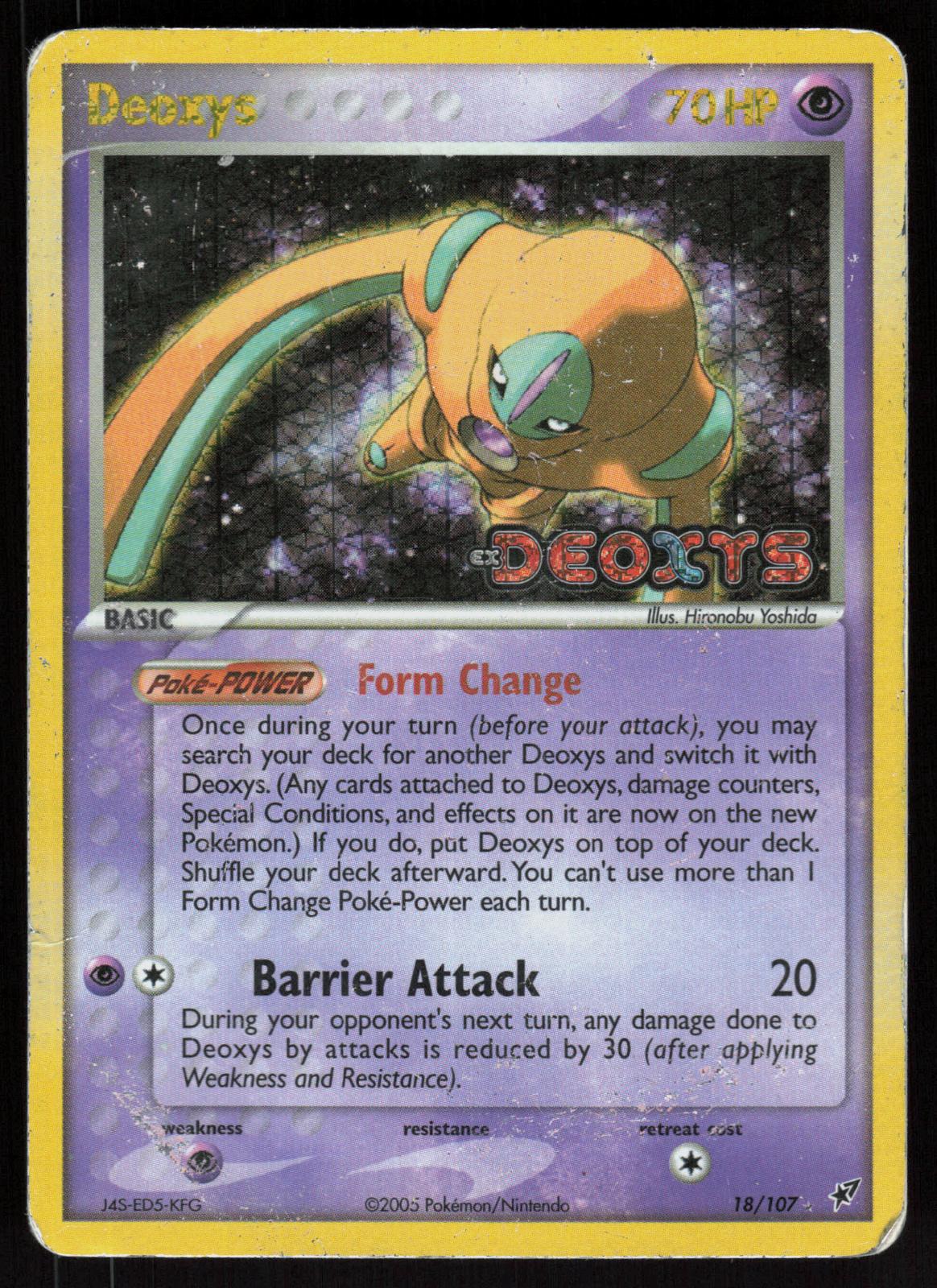Pokemon Deoxys 18/107 Deoxys Rare Reverse Holo Heavily Played