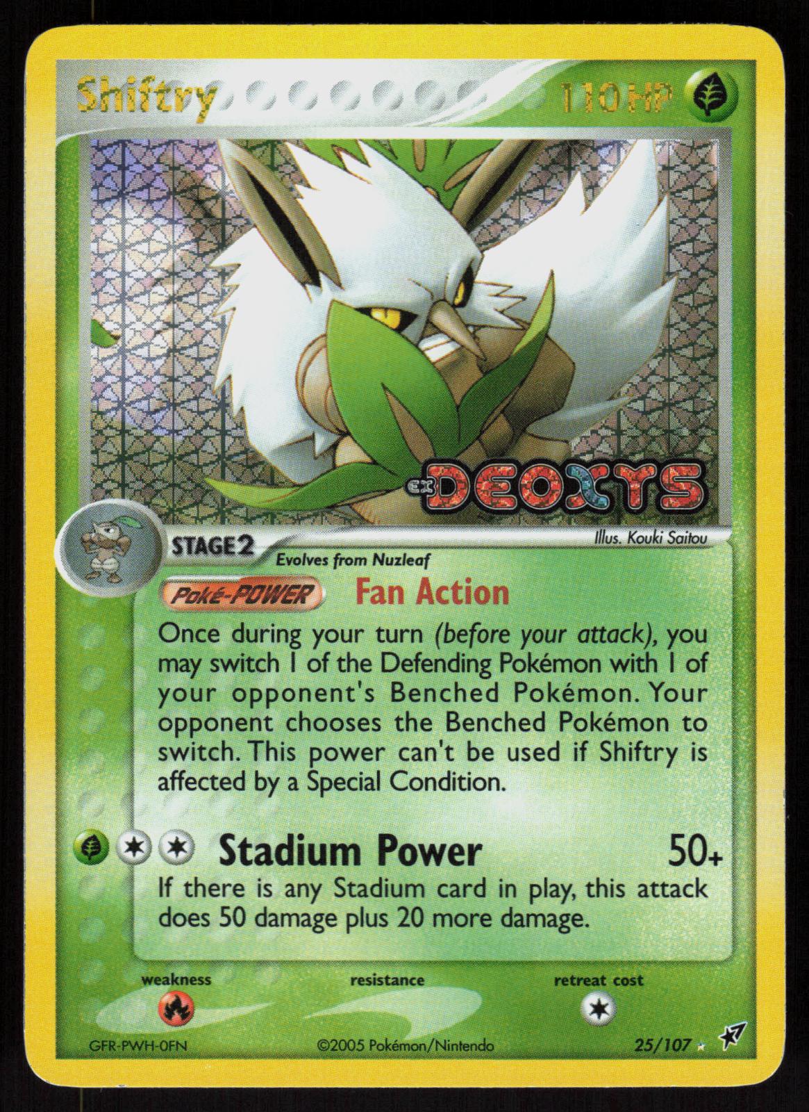 Pokemon Shiftry 25/107 Deoxys Rare Reverse Holo Near Mint