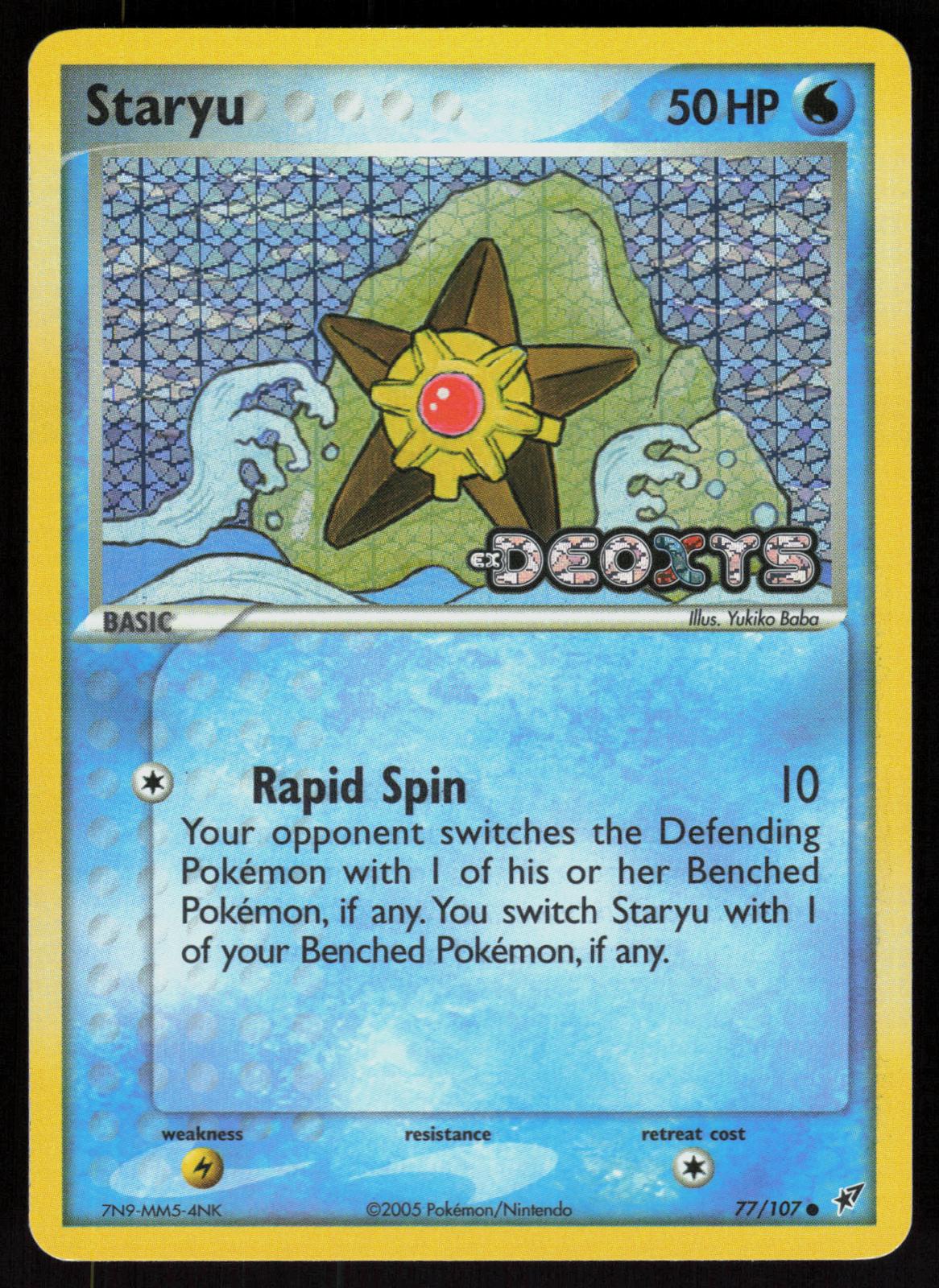 Pokemon Staryu 77/107 Deoxys Common Reverse Holo Near Mint