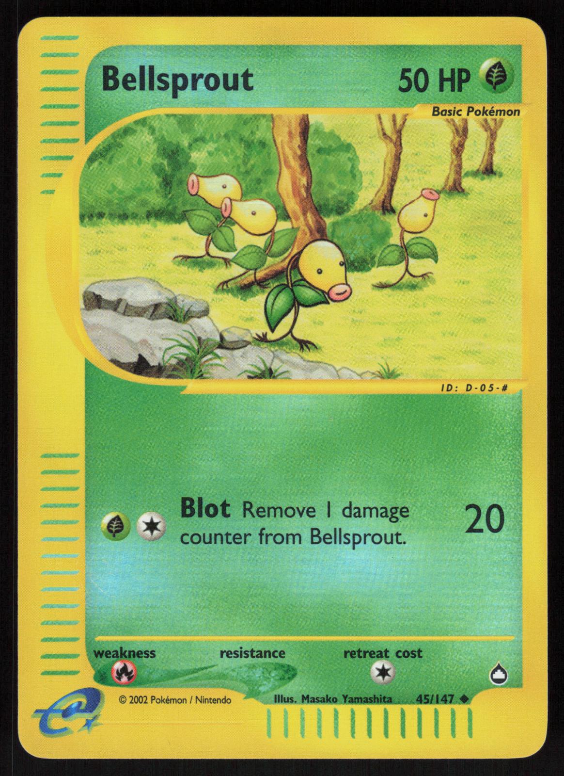Pokemon Bellsprout 45/167 Aquapolis Uncommon Reverse Holo Near Mint