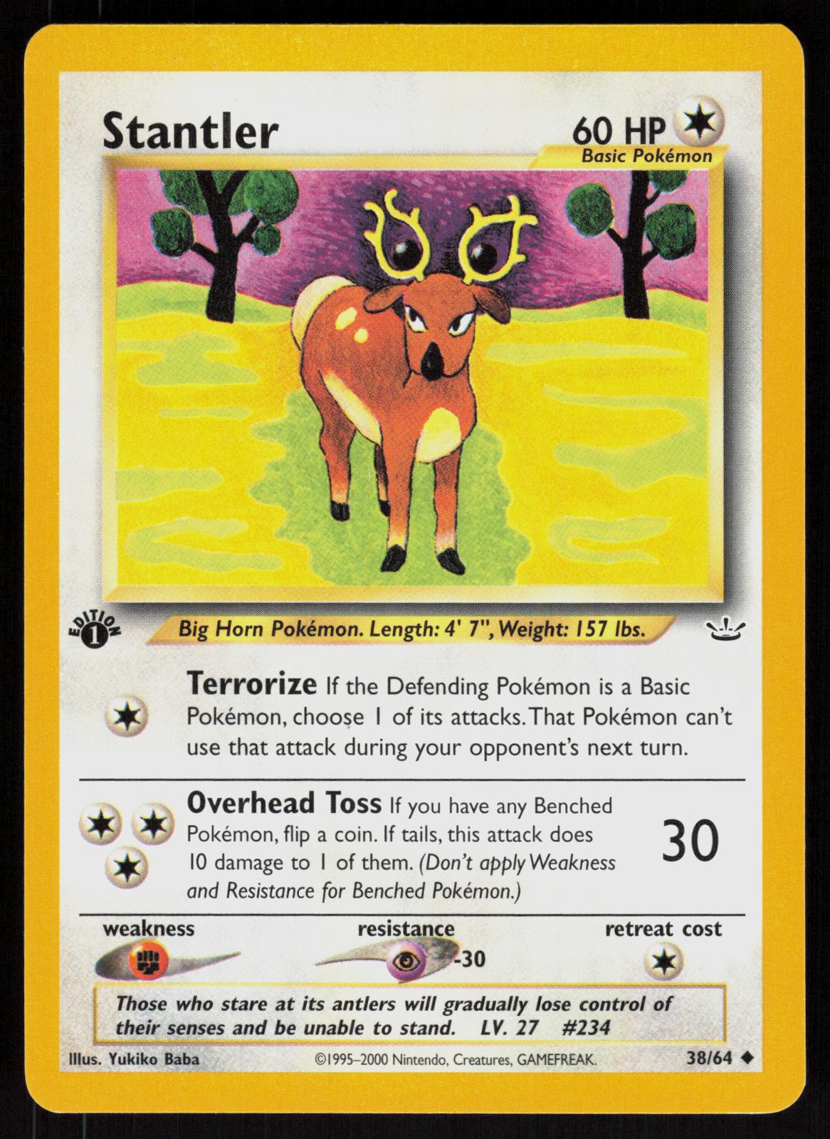 Pokemon Stantler 38/64 Neo Revelation Uncommon 1st Edition Near Mint