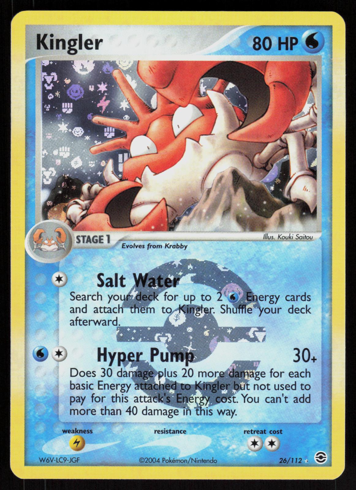 Pokemon Kingler 26/112 FireRed & LeafGreen Rare Reverse Holo Near Mint
