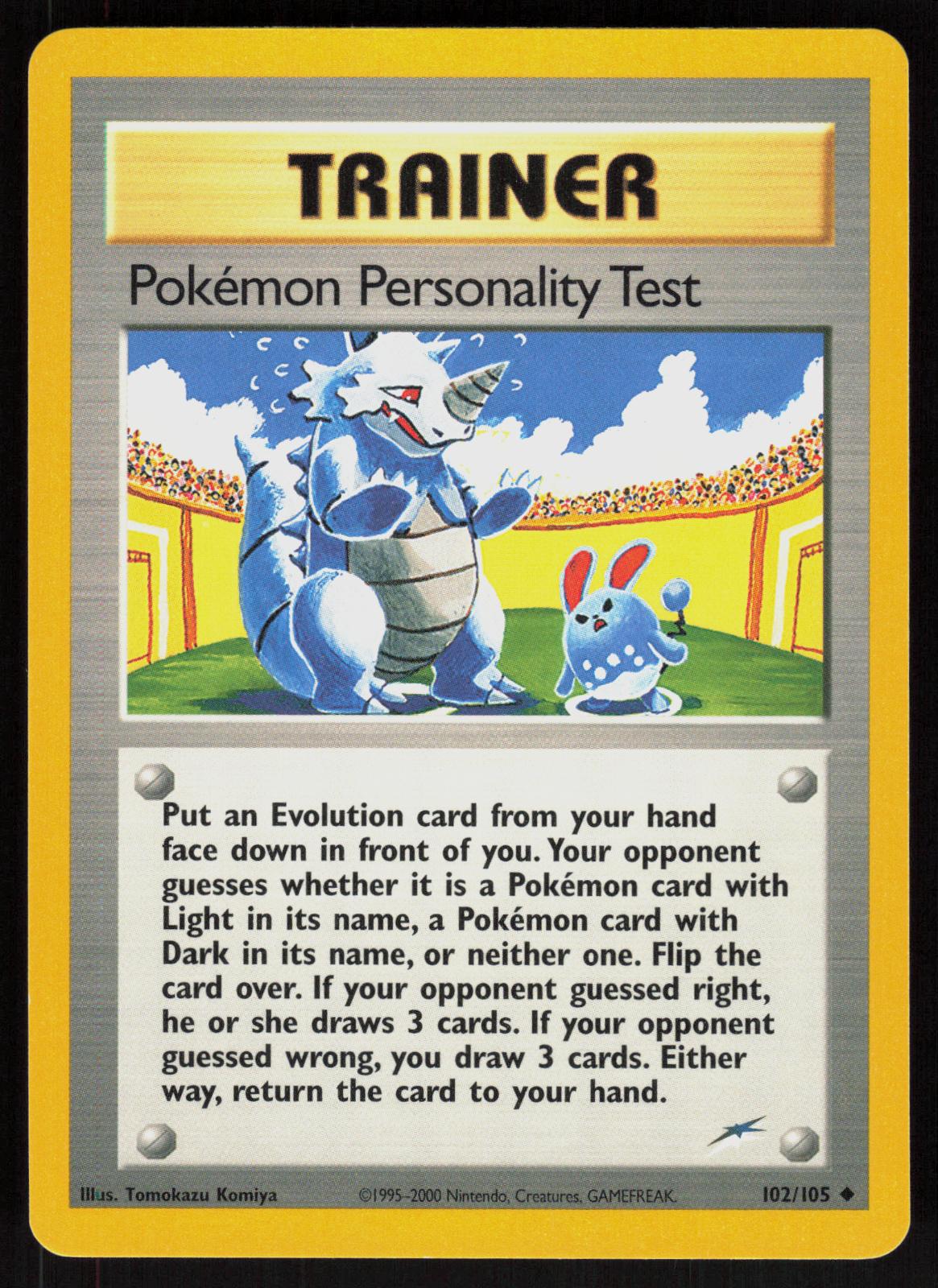 Pokemon Pokemon Personality Test 102/105 Neo Destiny Uncommon Near Mint