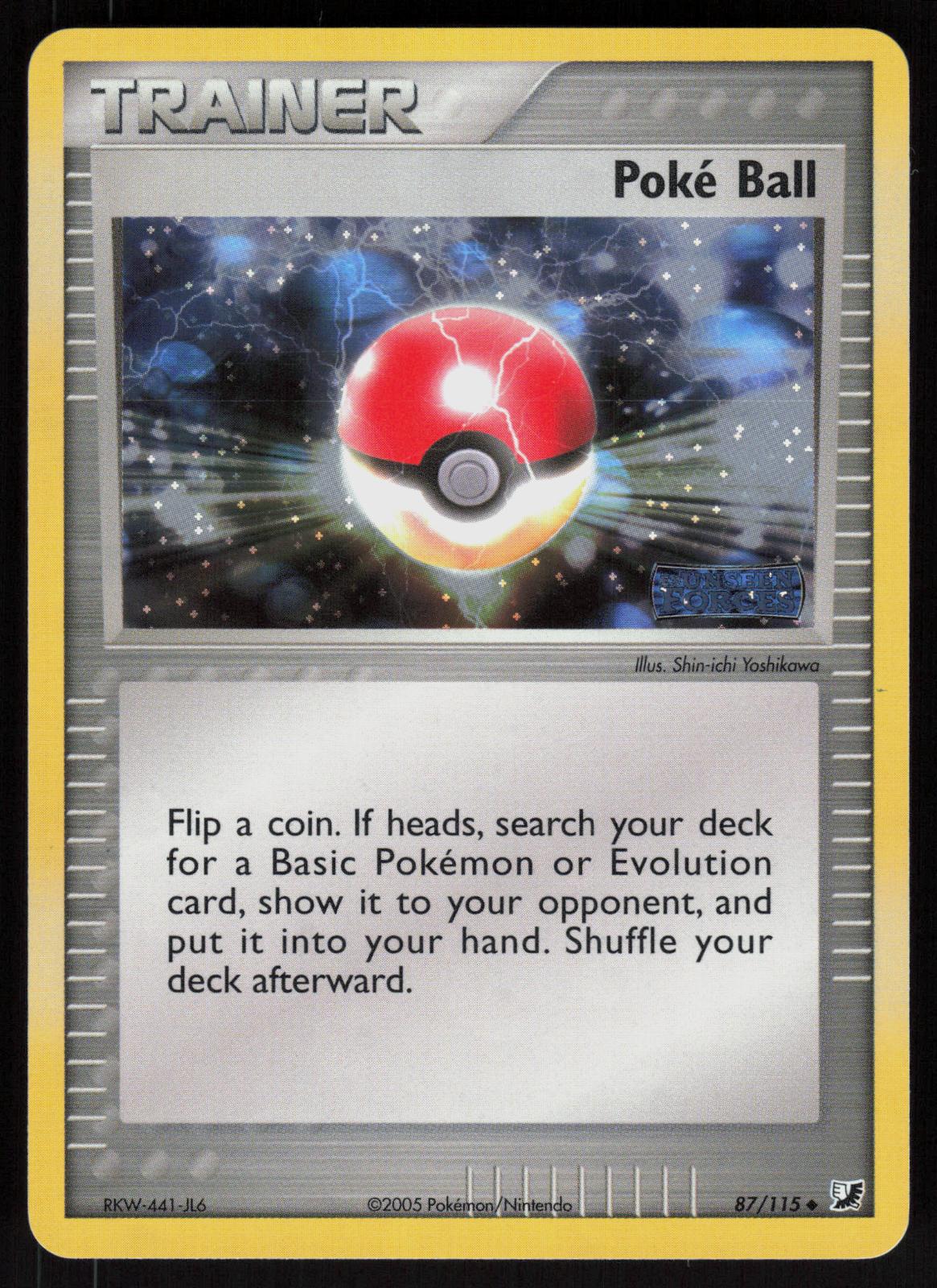Pokemon Poke Ball 87/115 Unseen Forces Uncommon Reverse Holo Near Mint