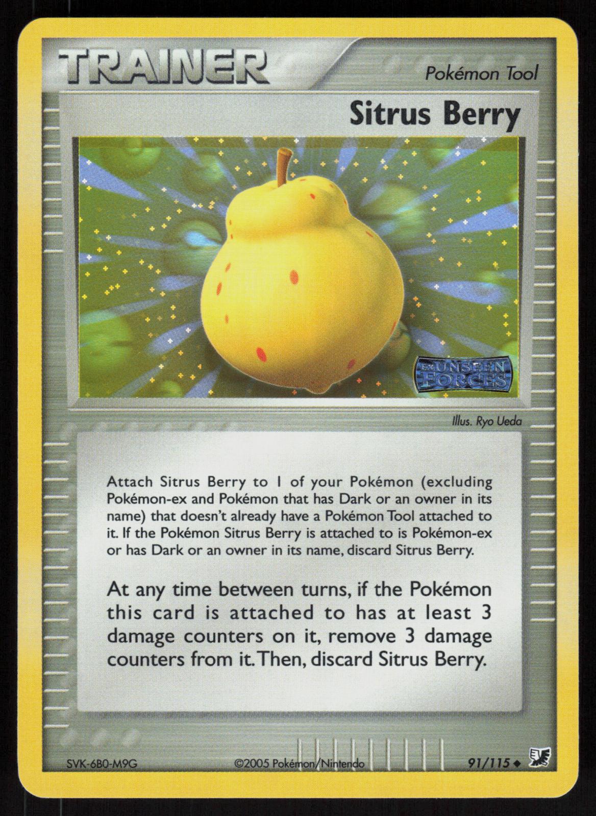 Pokemon Sitrus Berry 91/115 Unseen Forces Uncommon Reverse Holo Near Mint