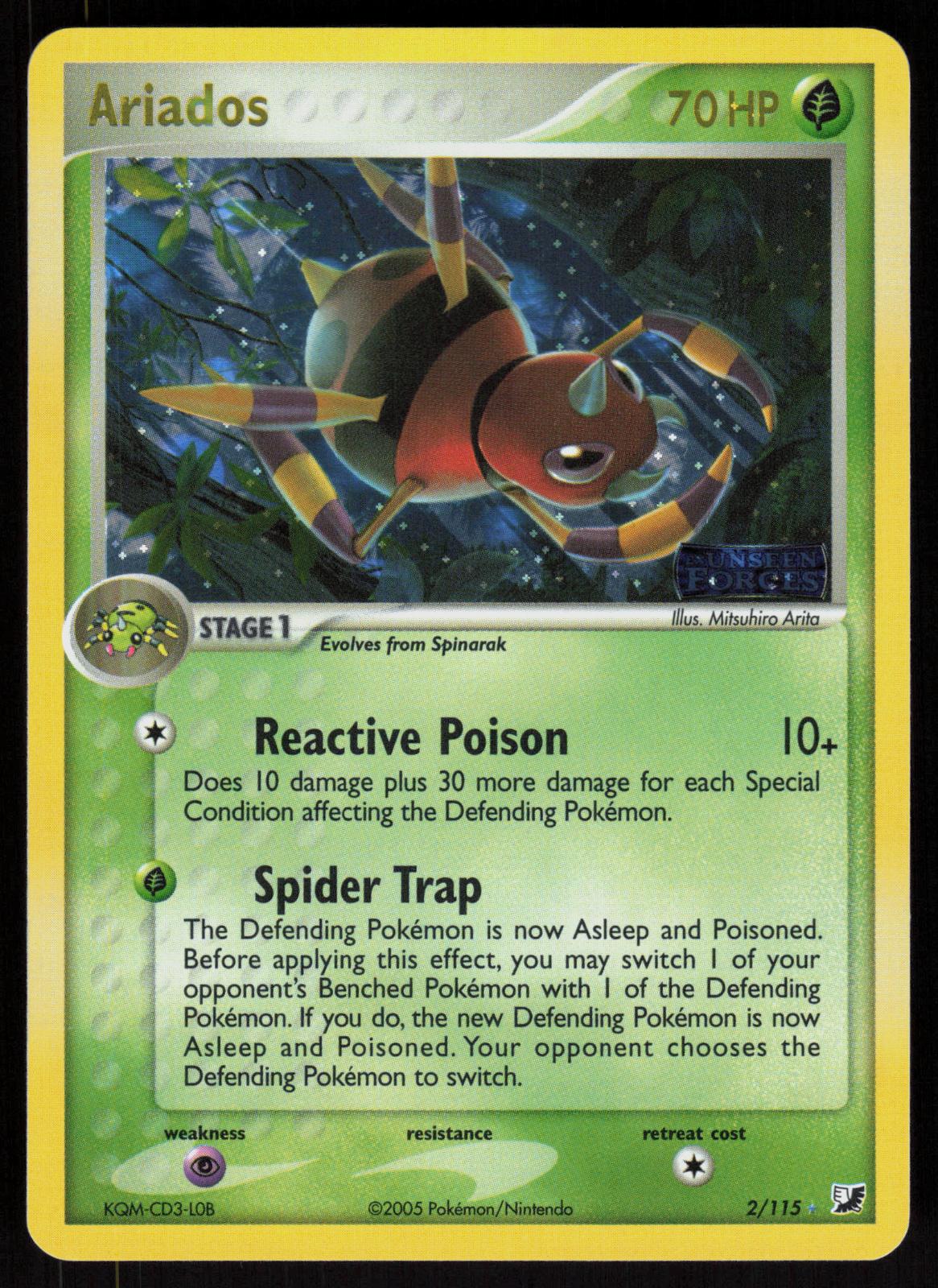Pokemon Ariados 2/115 Unseen Forces Holo Rare Reverse Holo Near Mint