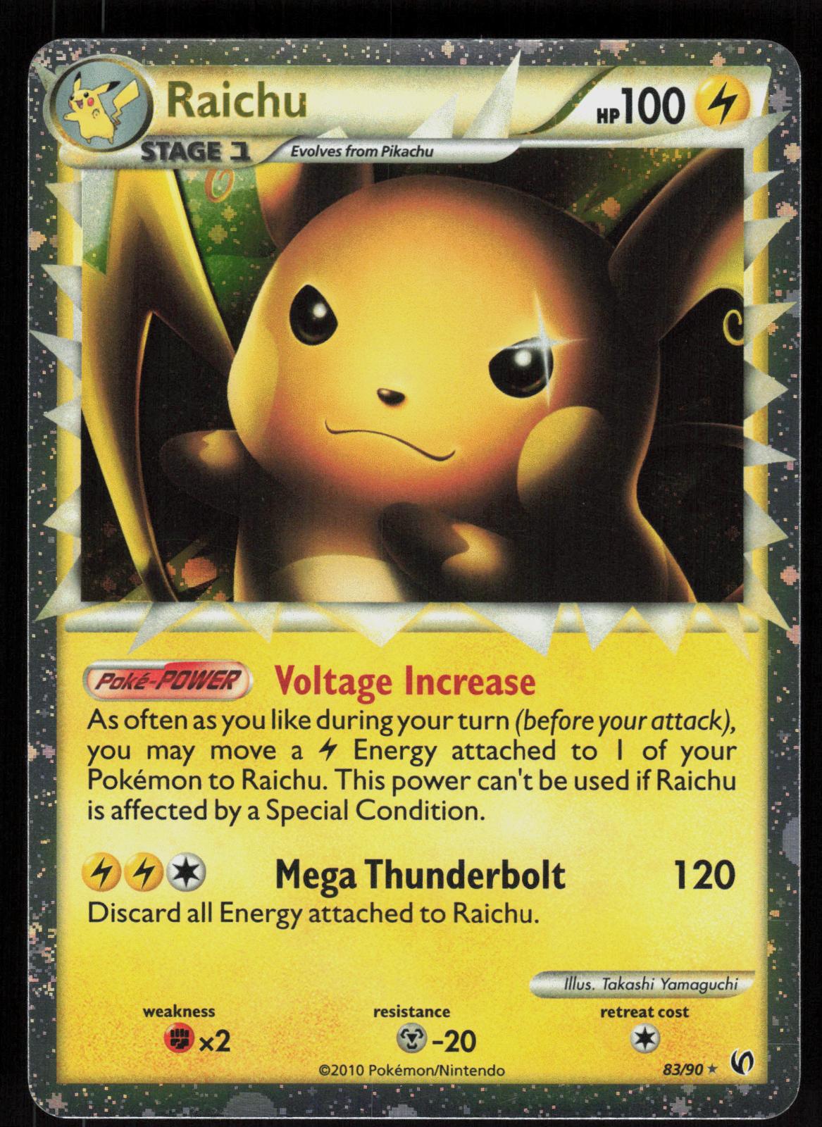 Pokemon Raichu 83/90 HGSS Undaunted Prime Rare Lightly Played