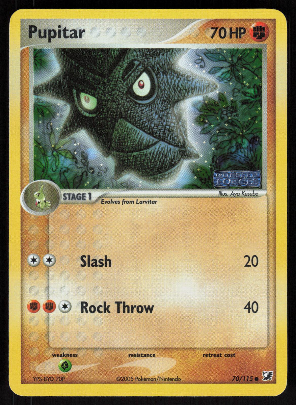 Pokemon Pupitar 70/115 Unseen Forces Common Reverse Holo Near Mint