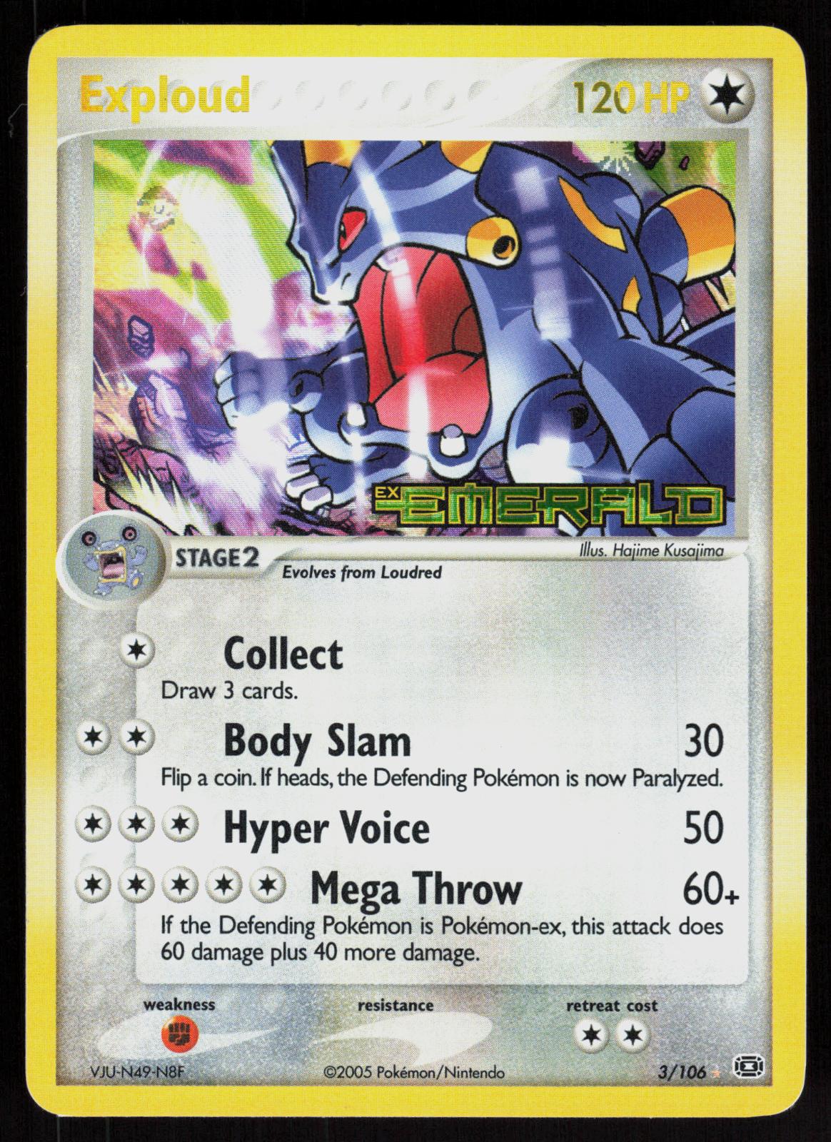 Pokemon Exploud 3/106 Emerald Holo Rare Reverse Holo Near Mint