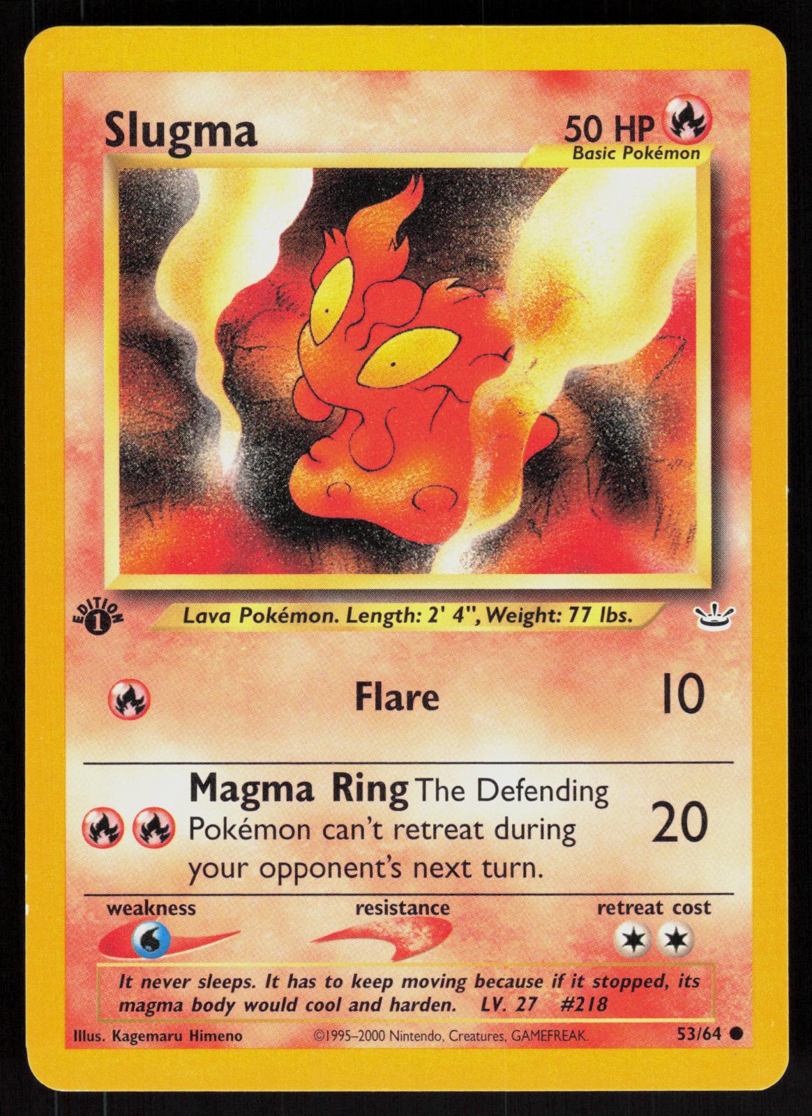 Pokemon Slugma 53/64 Neo Revelation Common 1st Edition Near Mint