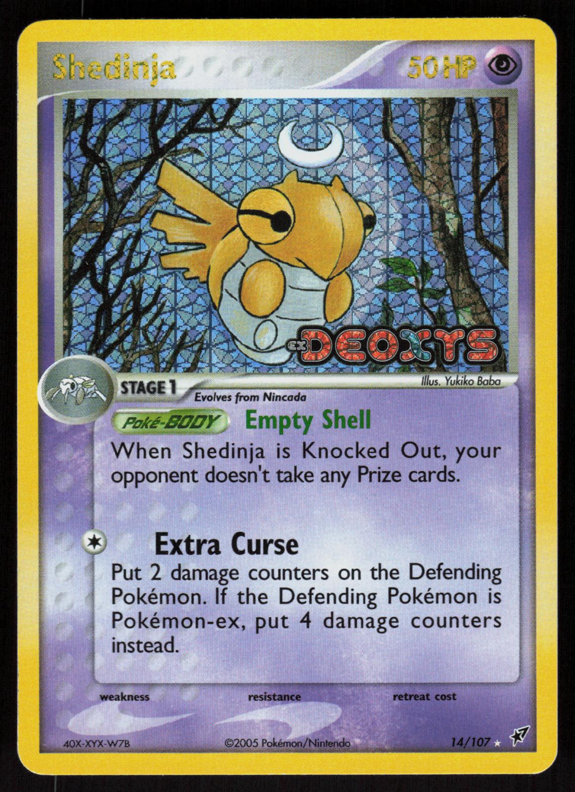 Pokemon Shedinja 14/107 Deoxys Holo Rare Reverse Holo Near Mint