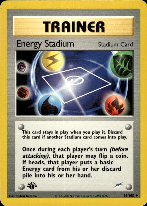 Pokemon Energy Stadium 99/105 Neo Destiny 1st Edition Uncommon Near Mint