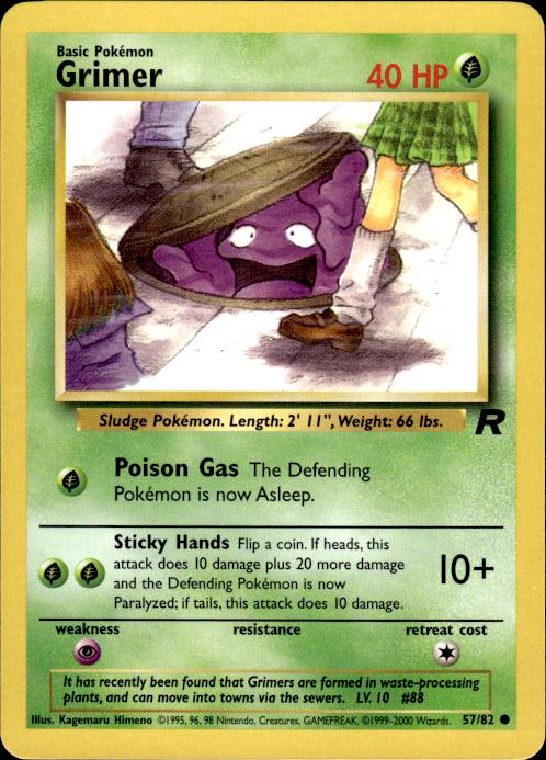 Pokemon Grimer 57/82 Team Rocket Common Near Mint