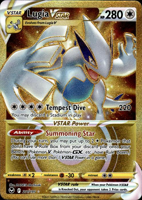 Pokemon Lugia VSTAR 211/195 Silver Tempest Secret Rare Near Mint