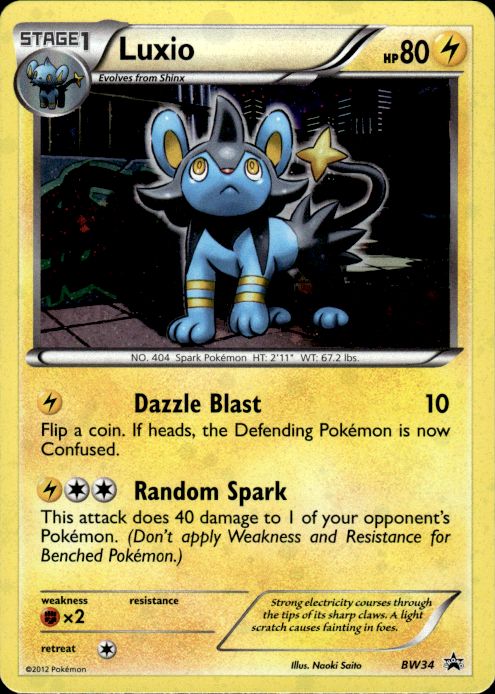 Pokemon Luxio BW34 BW Black Star Promos Promo Near Mint