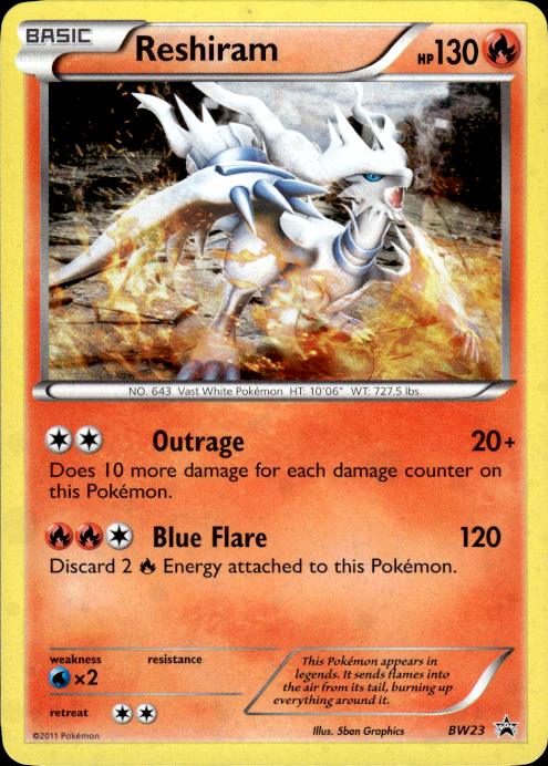Pokemon Reshiram BW23 BW Black Star Promos Promo Lightly Played