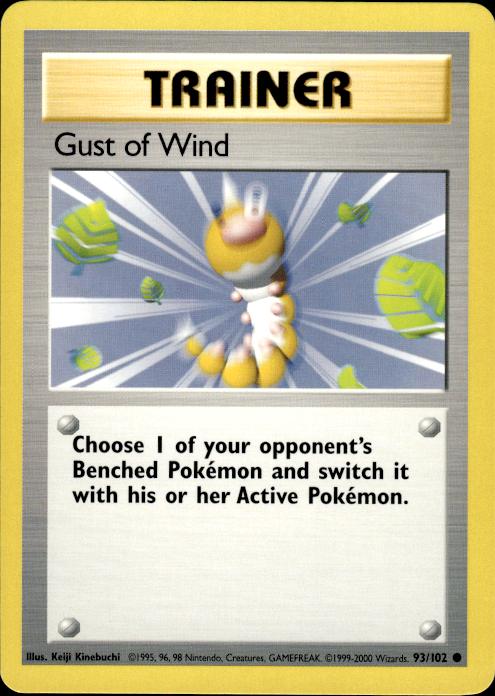 Pokemon Gust of Wind 93/102 Base Set 4th Print 1999-2000 Common Near Mint