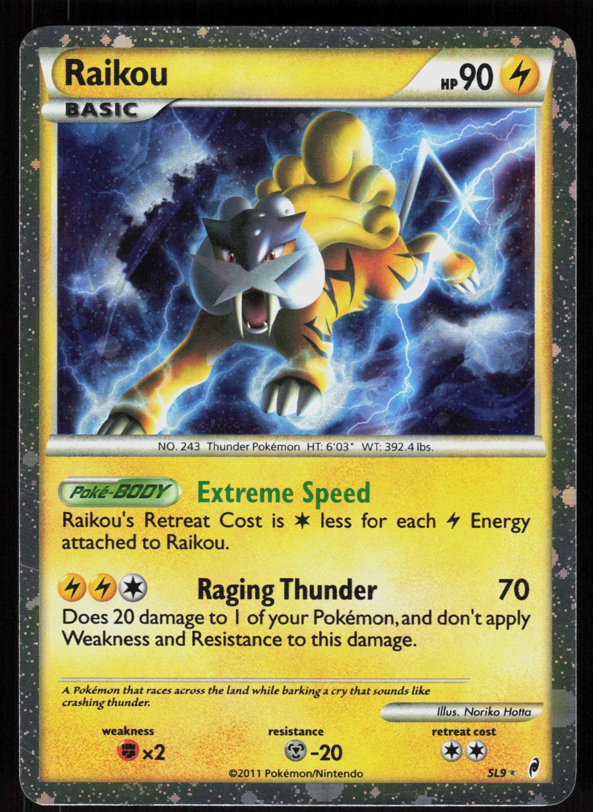 Pokemon Raikou SL9 Call of Legends Holo Rare Lightly Played