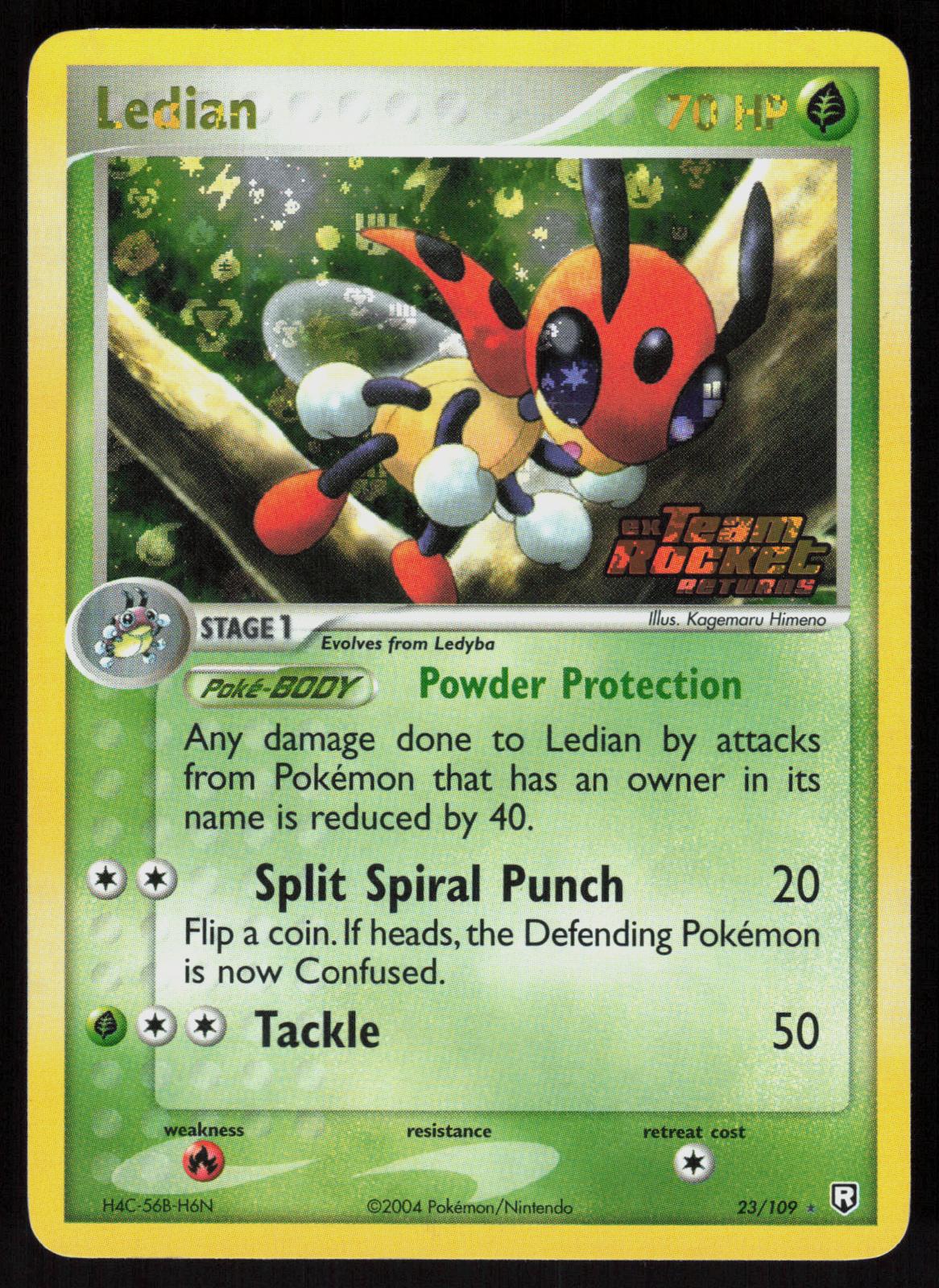 Pokemon Ledian 23/109 Team Rocket Returns Rare Reverse Holo Lightly Played