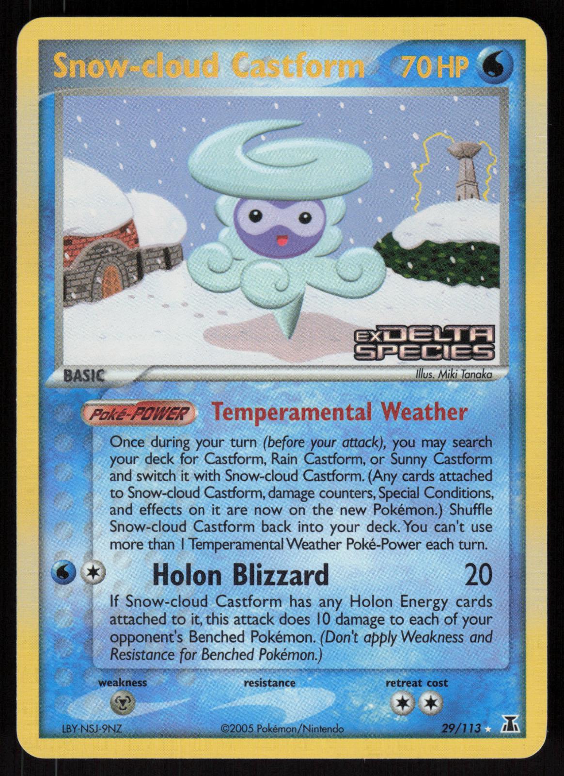 Pokemon Snow-cloud Castform 29/113 Delta Species Rare Reverse Holo Near Mint