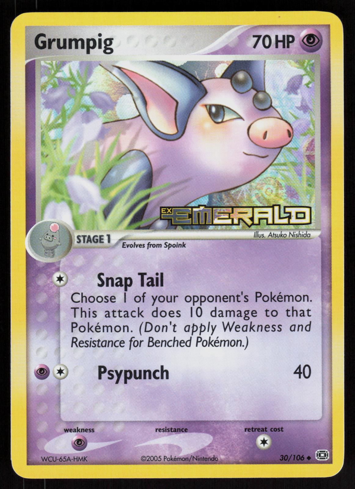 Pokemon Grumpig 30/106 Emerald Uncommon Reverse Holo Near Mint