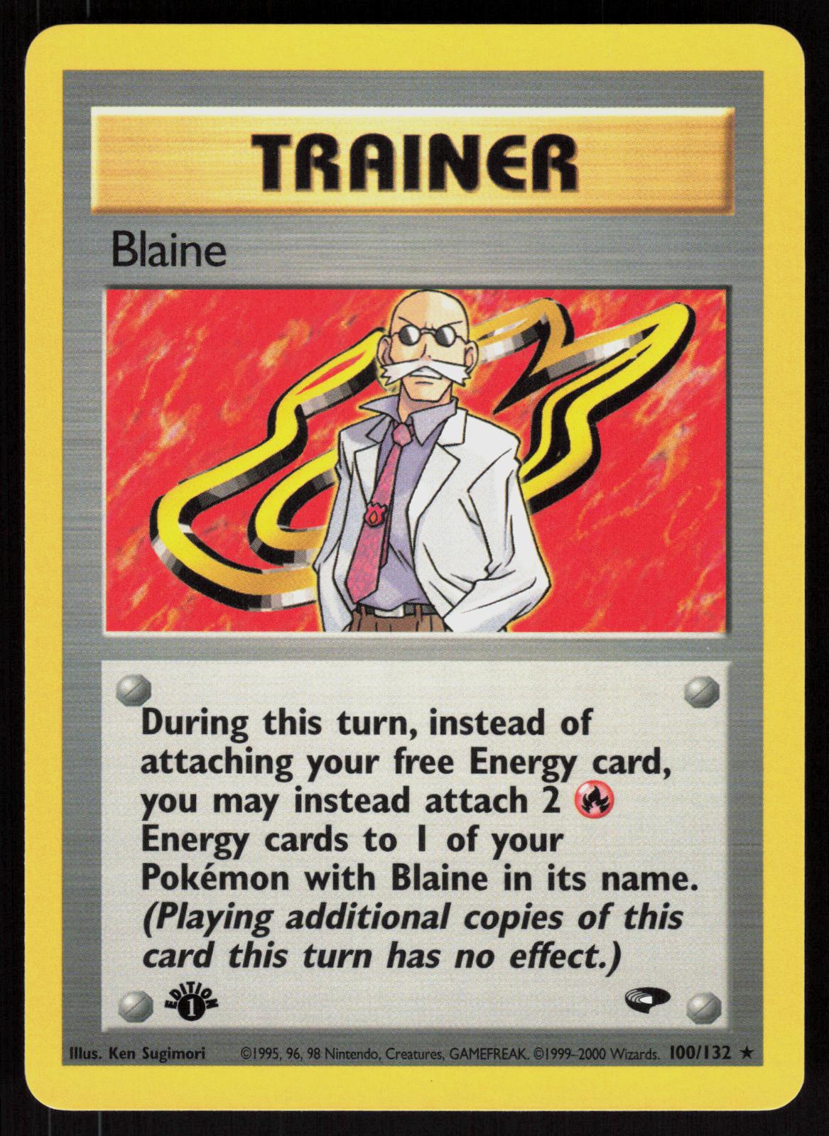 Pokemon Blaine 100/132 Gym Challenge Rare 1st Edition Near Mint