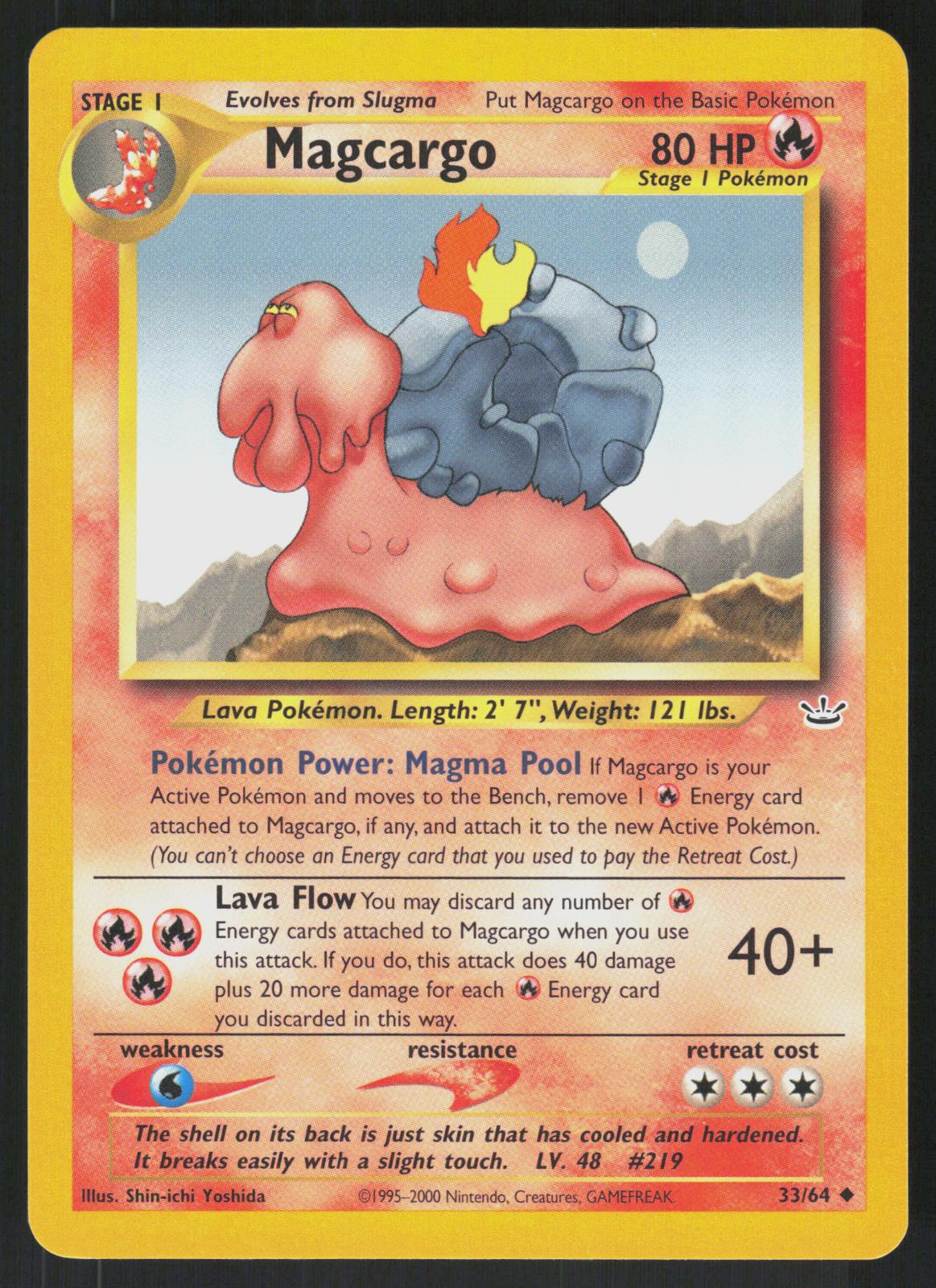 Pokemon Magcargo 33/64 Neo Revelation Uncommon Near Mint