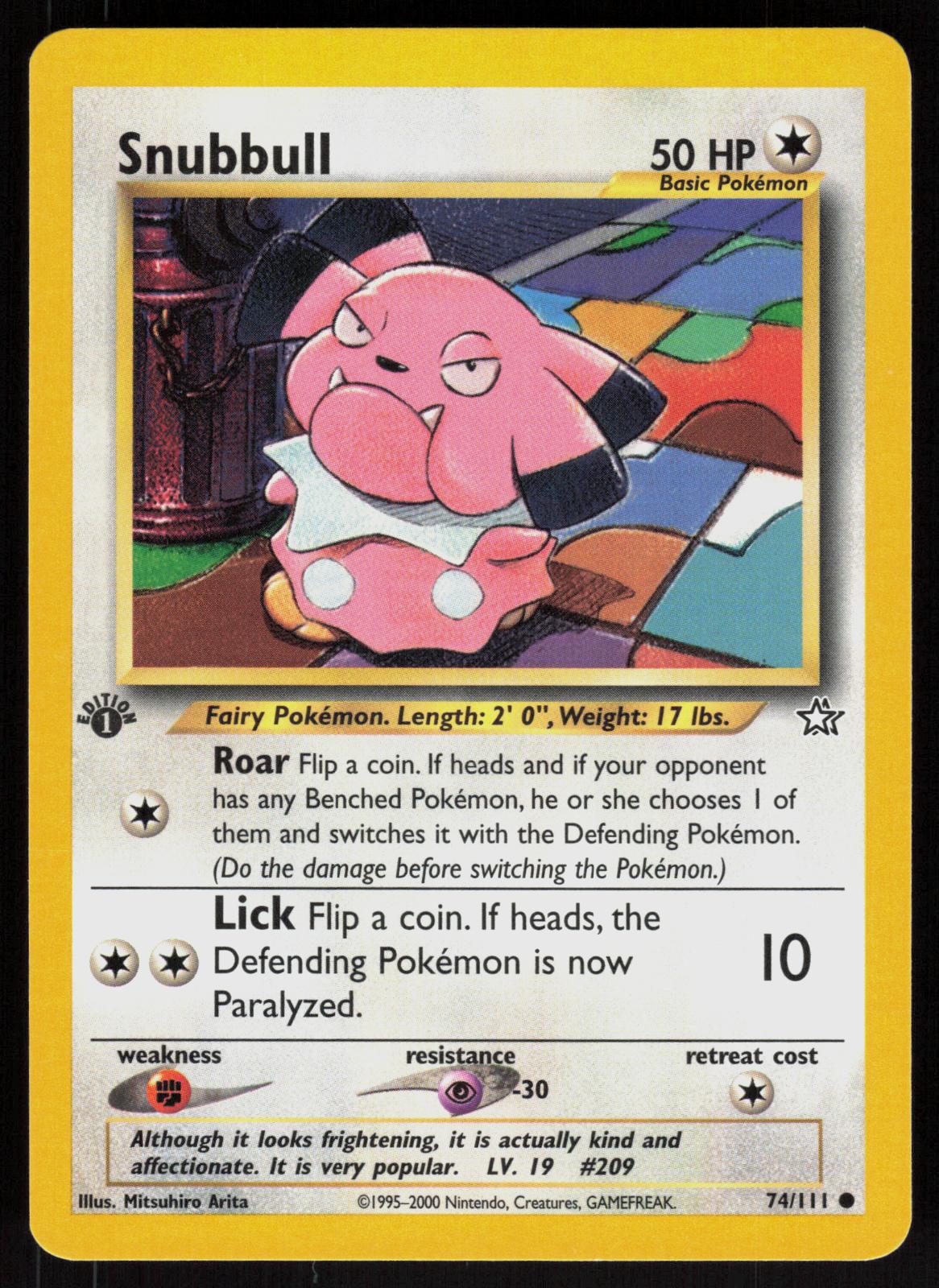 Pokemon Snubbull 74/111 Neo Genesis Common 1st Edition Near Mint