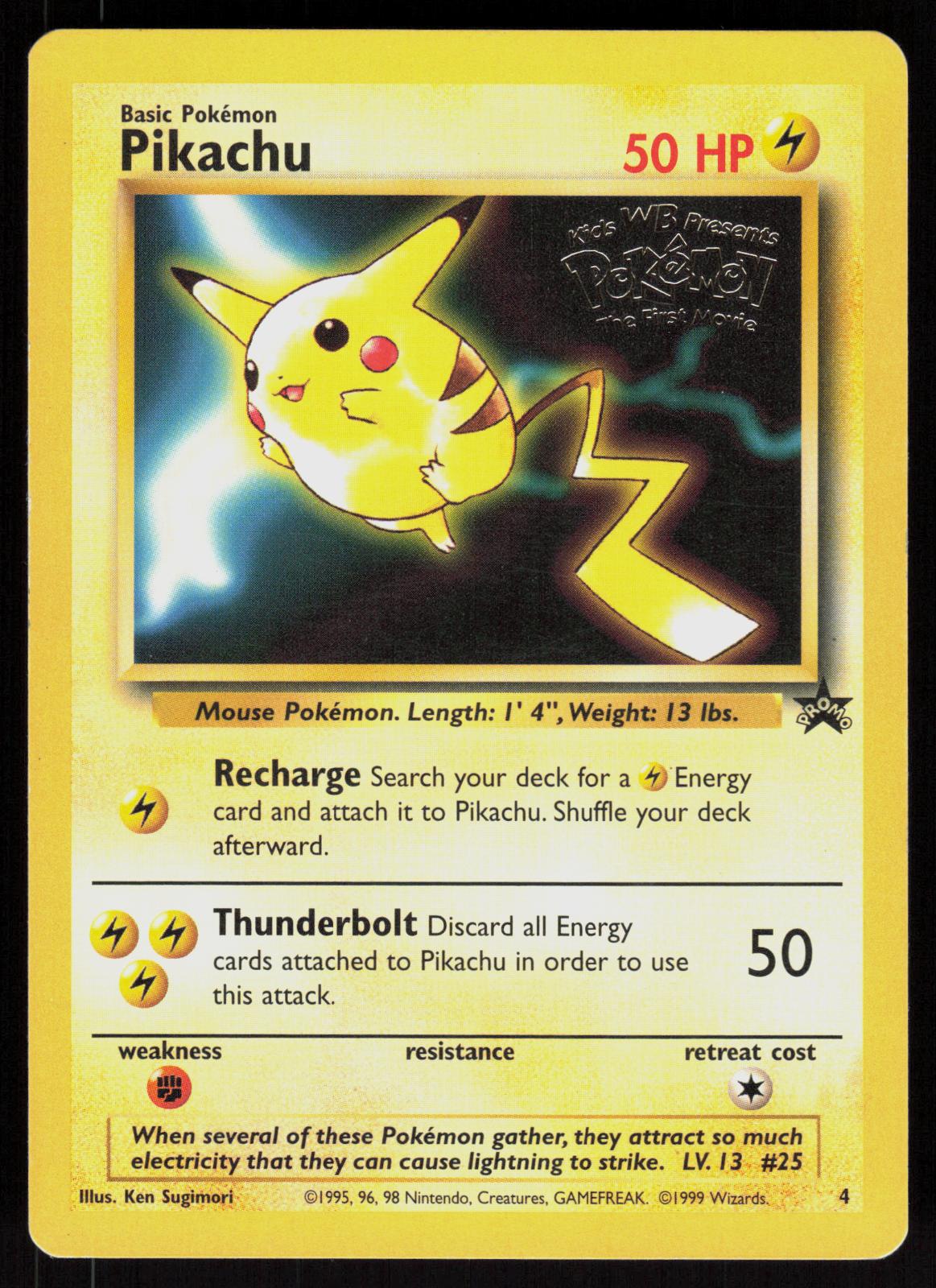 Pokemon Pikachu 4 Wizards Black Star Promos Promo Heavily Played