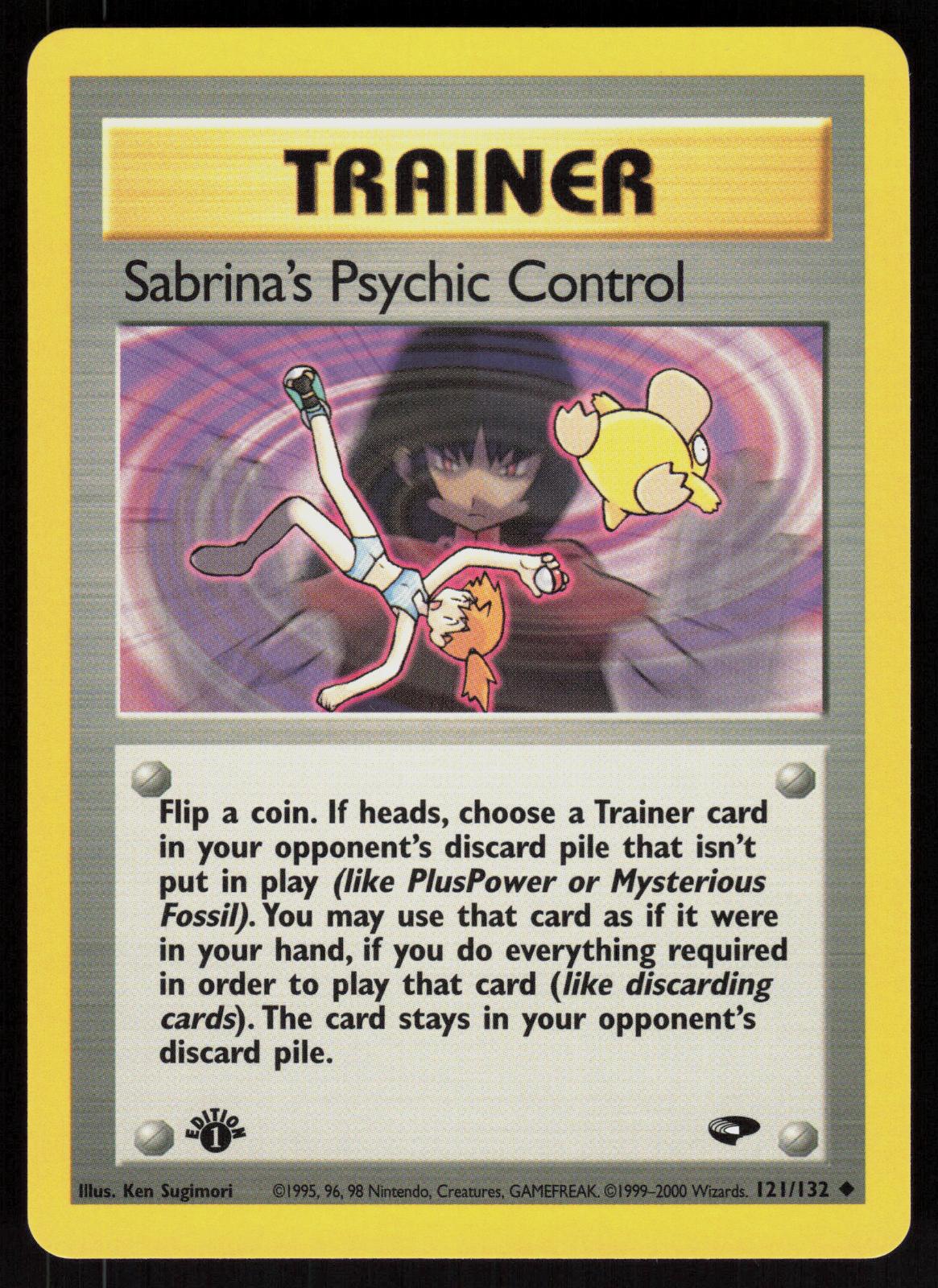 Pokemon Sabrina's Psychic Control 121/132 Gym Challenge Uncommon 1st Edition NM