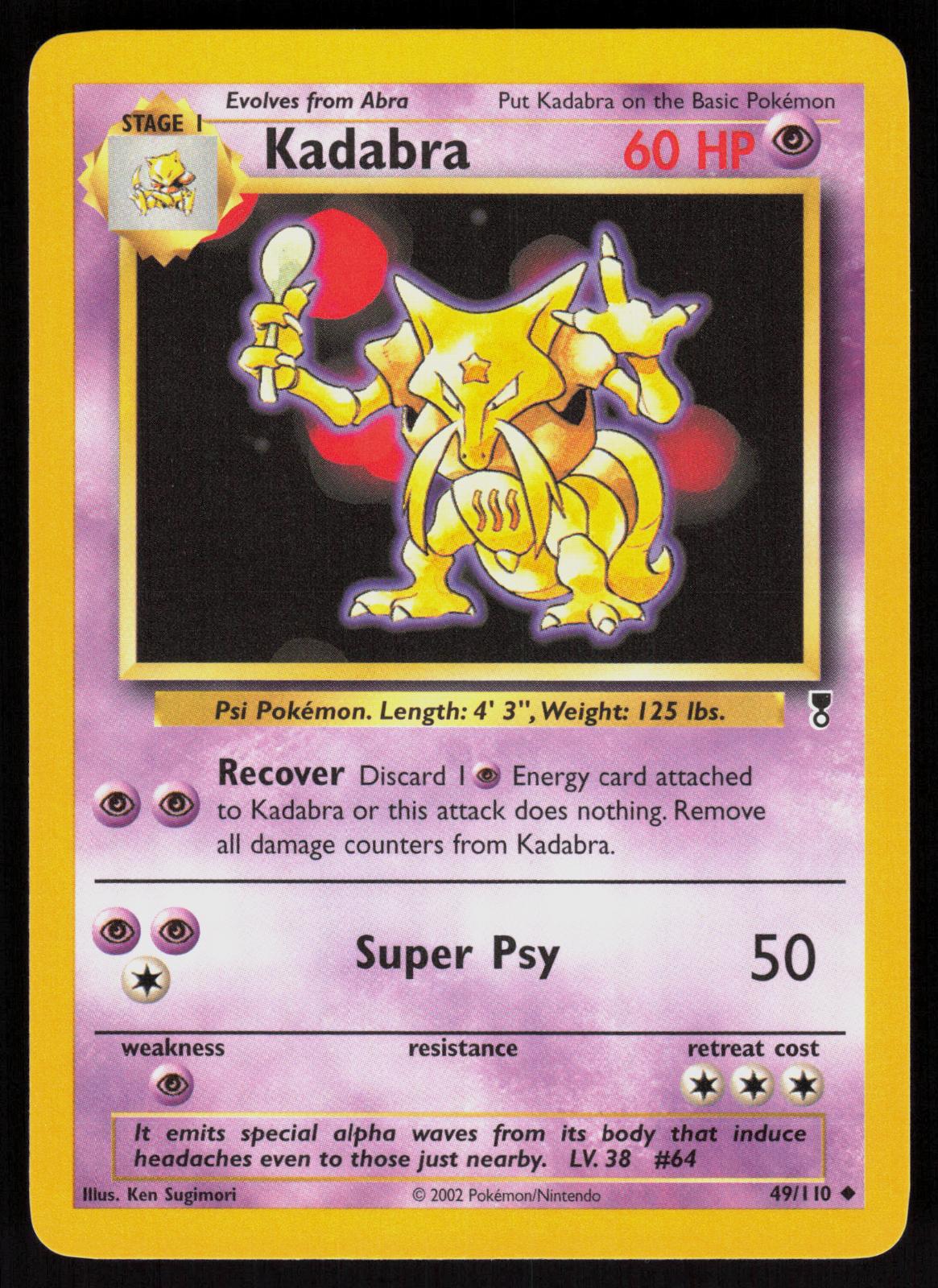 Pokemon Kadabra 49/110 Legendary Collection Uncommon Near Mint