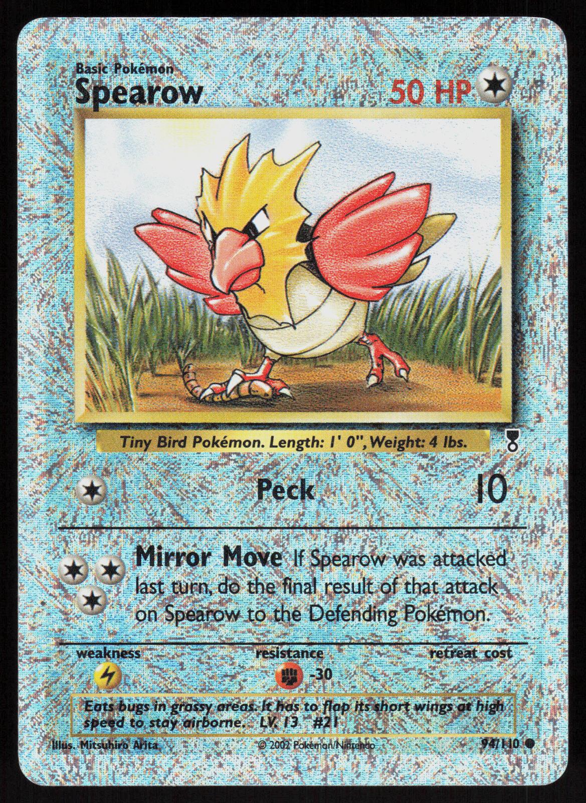 Pokemon Spearow 94/110 Legendary Collection Reverse Holo Moderately Played
