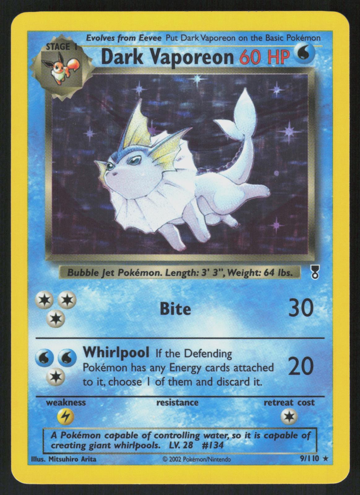 Pokemon Dark Vaporeon 9/110 Legendary Collection Holo Rare Near Mint
