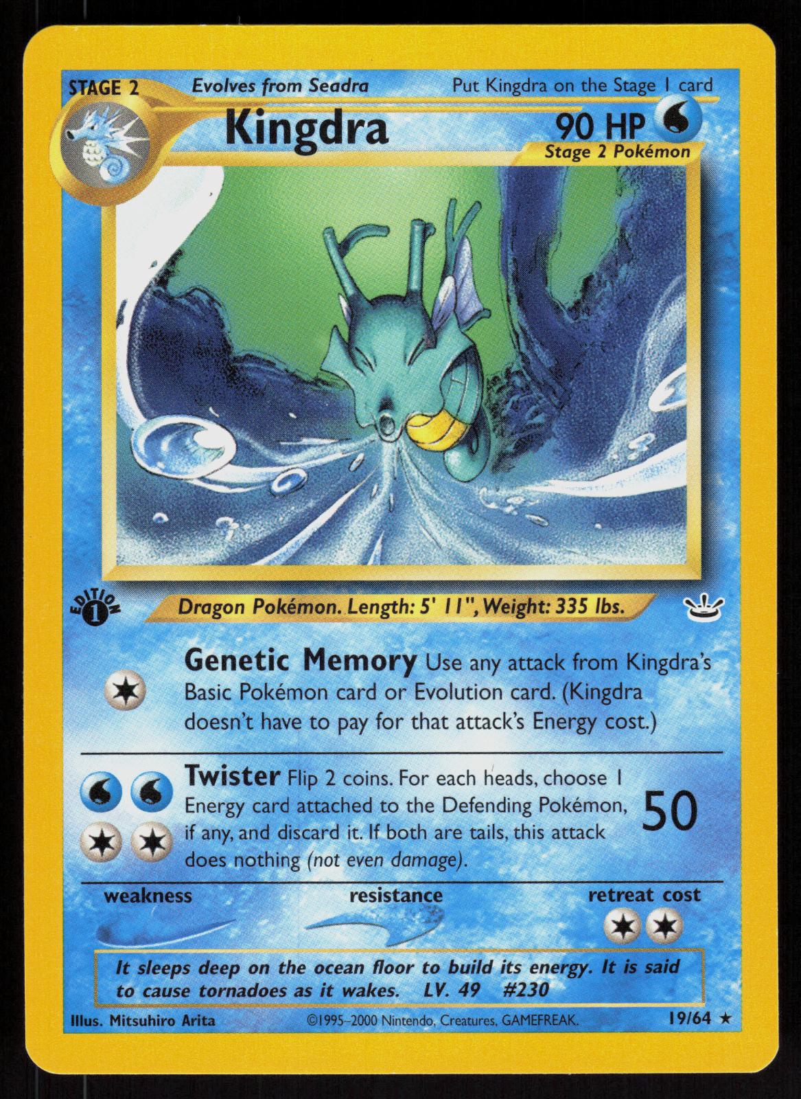 Pokemon Kingdra 19/64 Neo Revelation Rare 1st Edition Near Mint