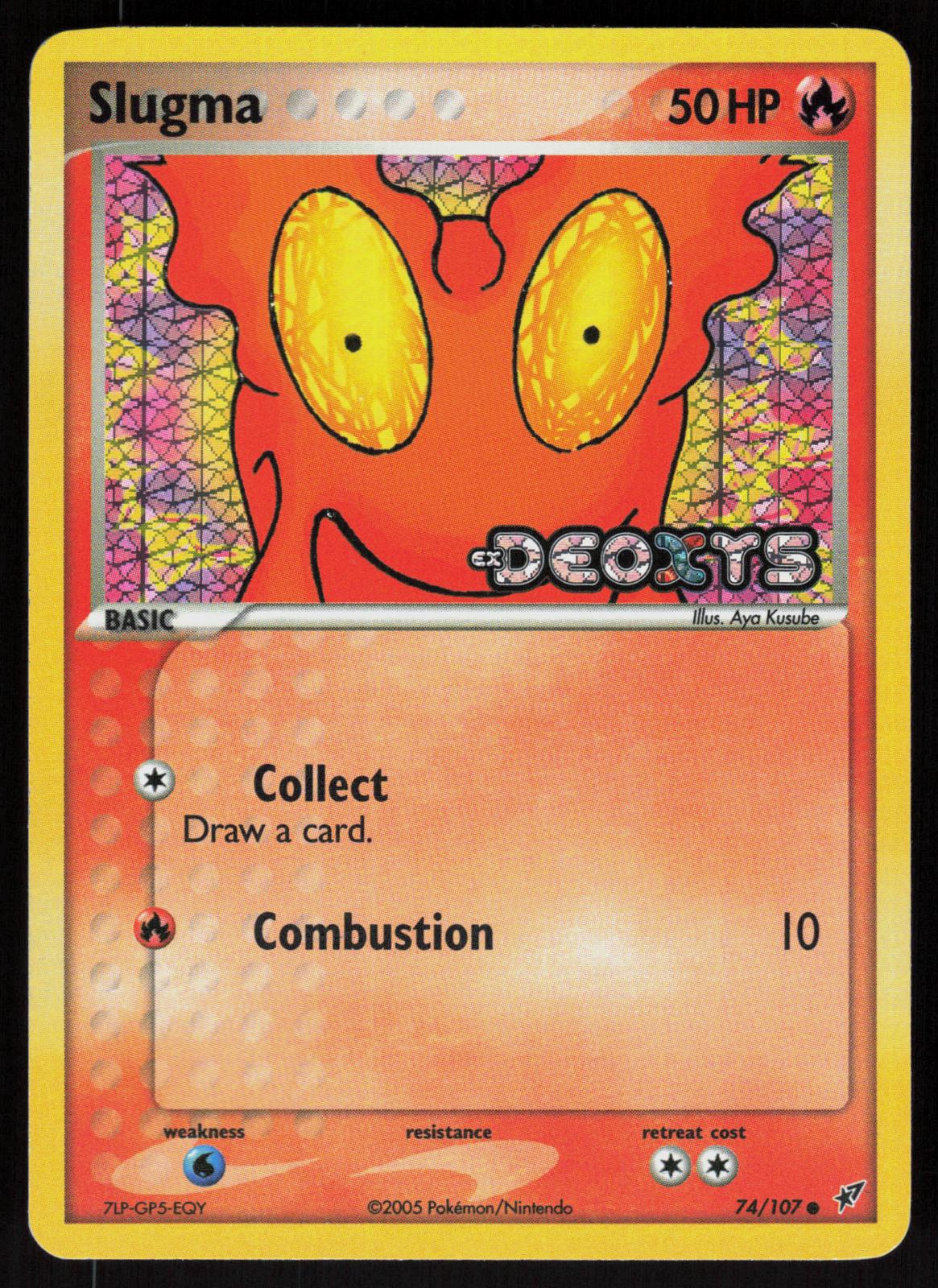 Pokemon Slugma 74/107 Deoxys Common Reverse Holo Lightly Played