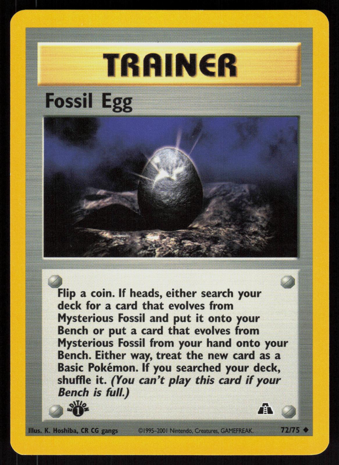 Pokemon Fossil Egg 72/75 Neo Discovery Uncommon 1st Edition Near Mint