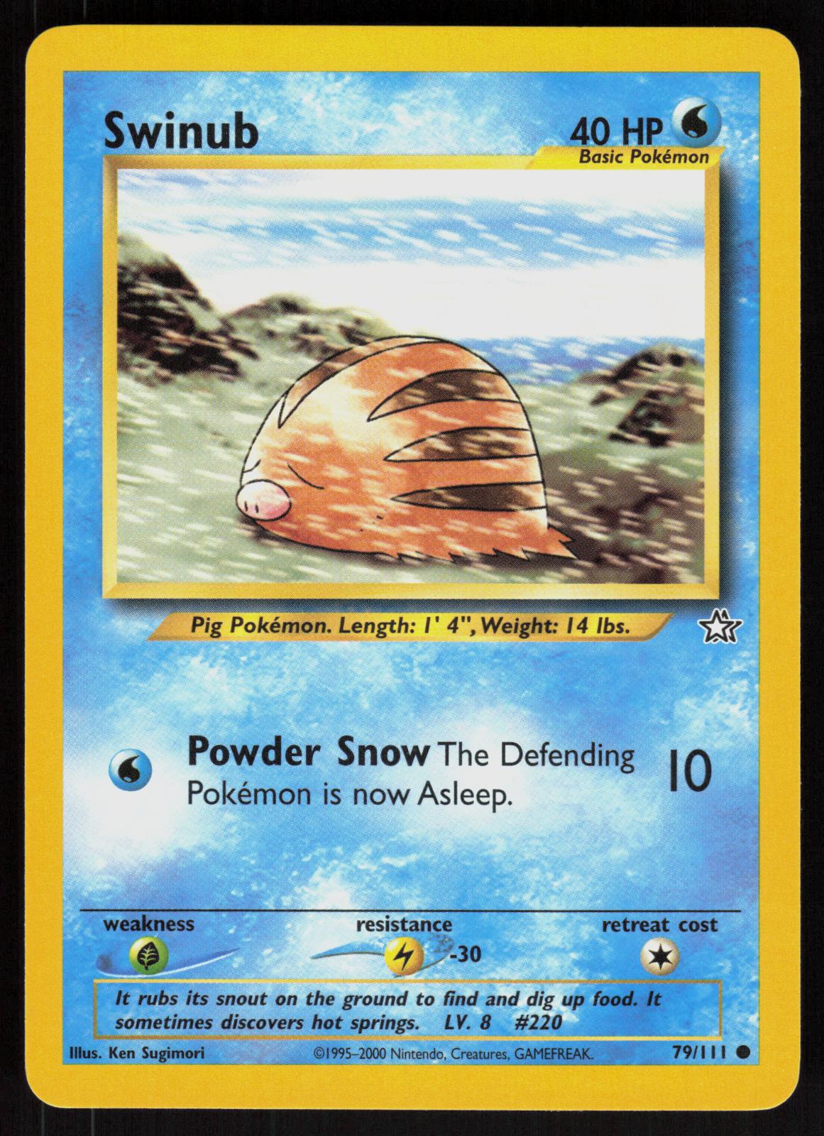 Pokemon Swinub 79/111 Neo Genesis Common Near Mint