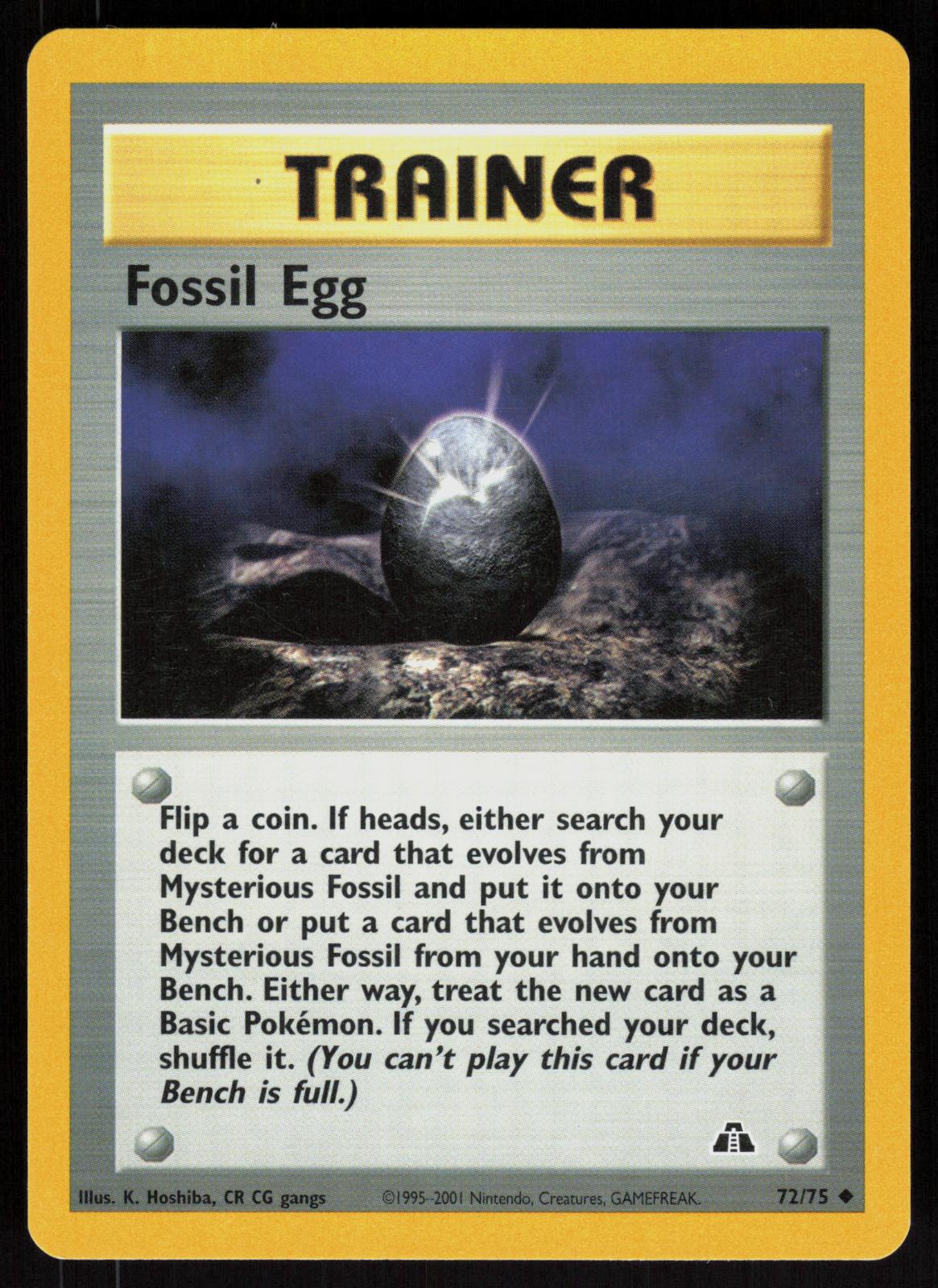 Pokemon Fossil Egg 72/75 Neo Discovery Uncommon Near Mint