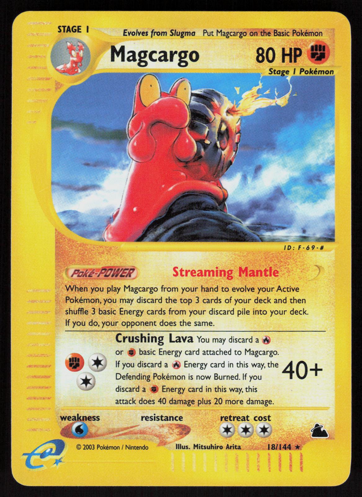 Pokemon Magcargo 18/144 Skyridge Rare Reverse Holo Near Mint