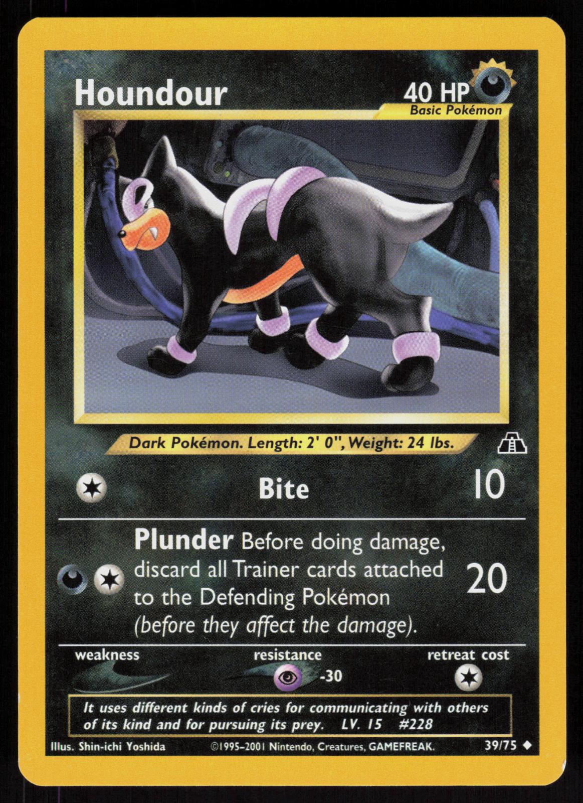 Pokemon Houndour 39/75 Neo Discovery Uncommon Near Mint