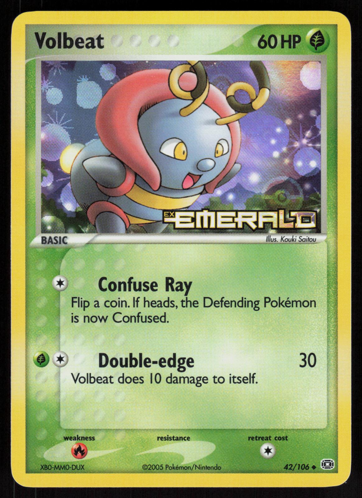 Pokemon Volbeat 42/106 Emerald Uncommon Reverse Holo Near Mint