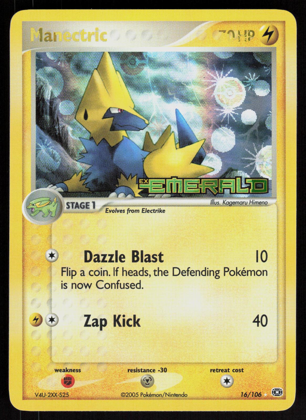 Pokemon Manectric 16/106 Emerald Rare Reverse Holo Near Mint