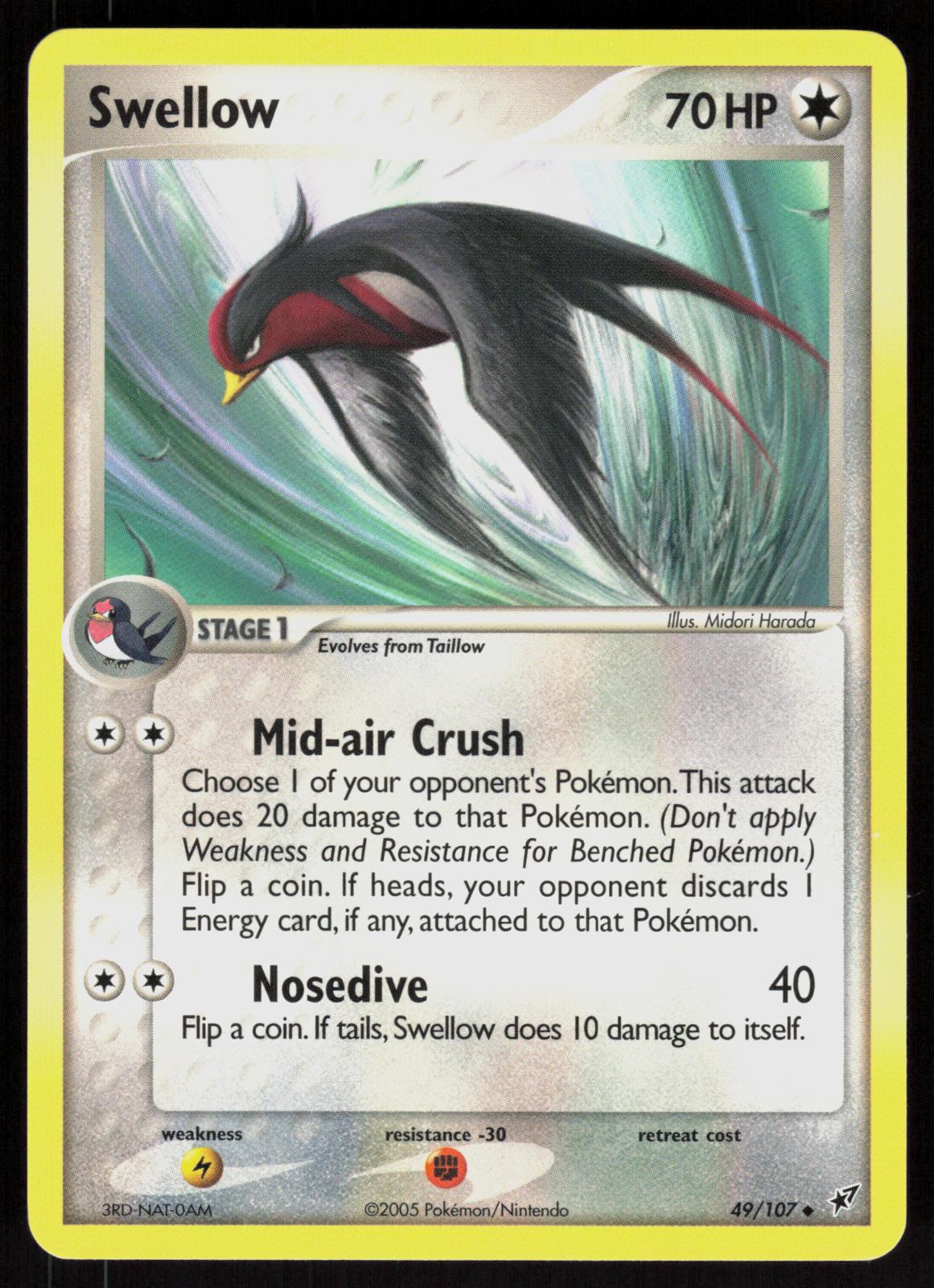 Pokemon Swellow 49/107 Deoxys Uncommon Near Mint