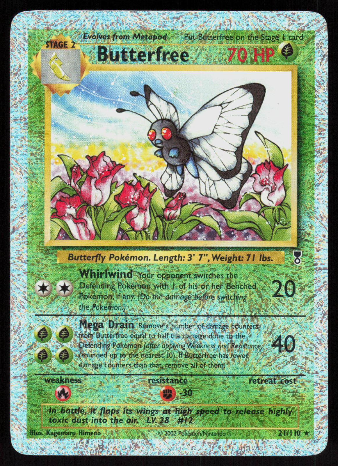 Pokemon Butterfree 21/110 Legendary Collection Reverse Holo Moderately Played