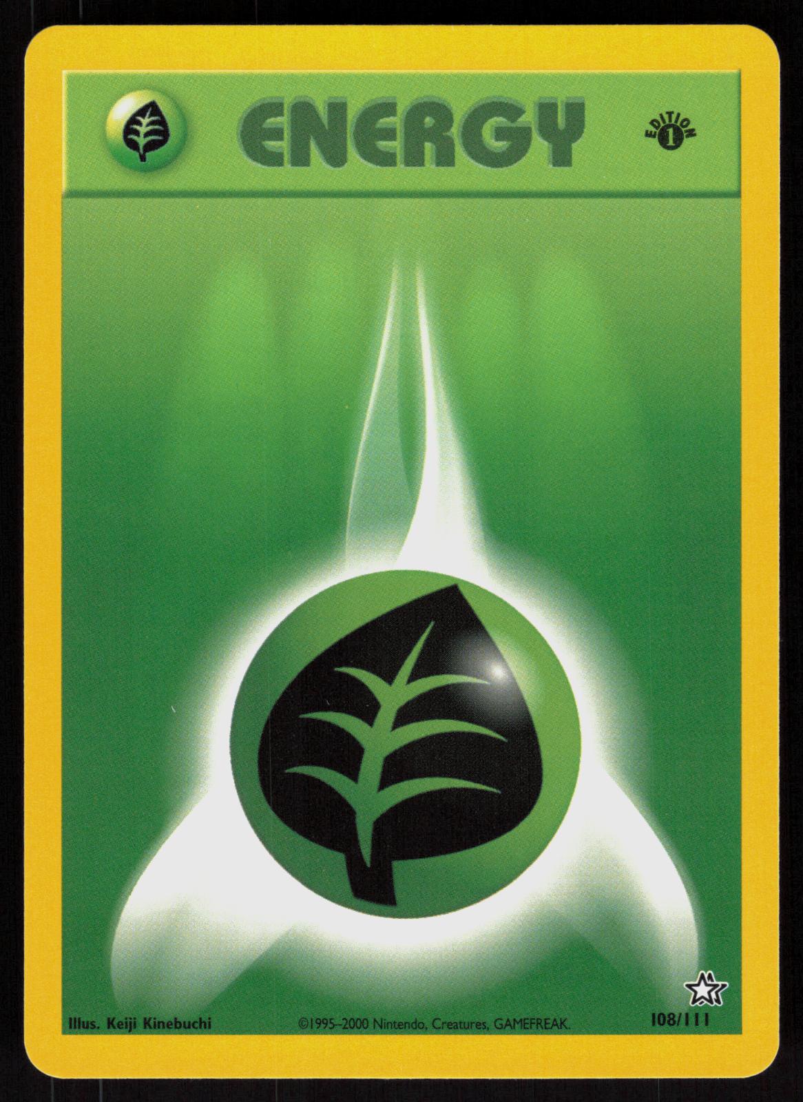 Pokemon Grass Energy 99/102 Base Set Unlimited Common Near Mint