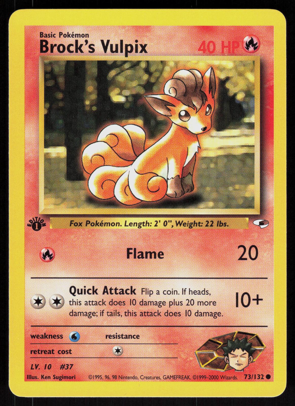 Pokemon Brock's Vulpix 73/132 Gym Heroes Common Near Mint