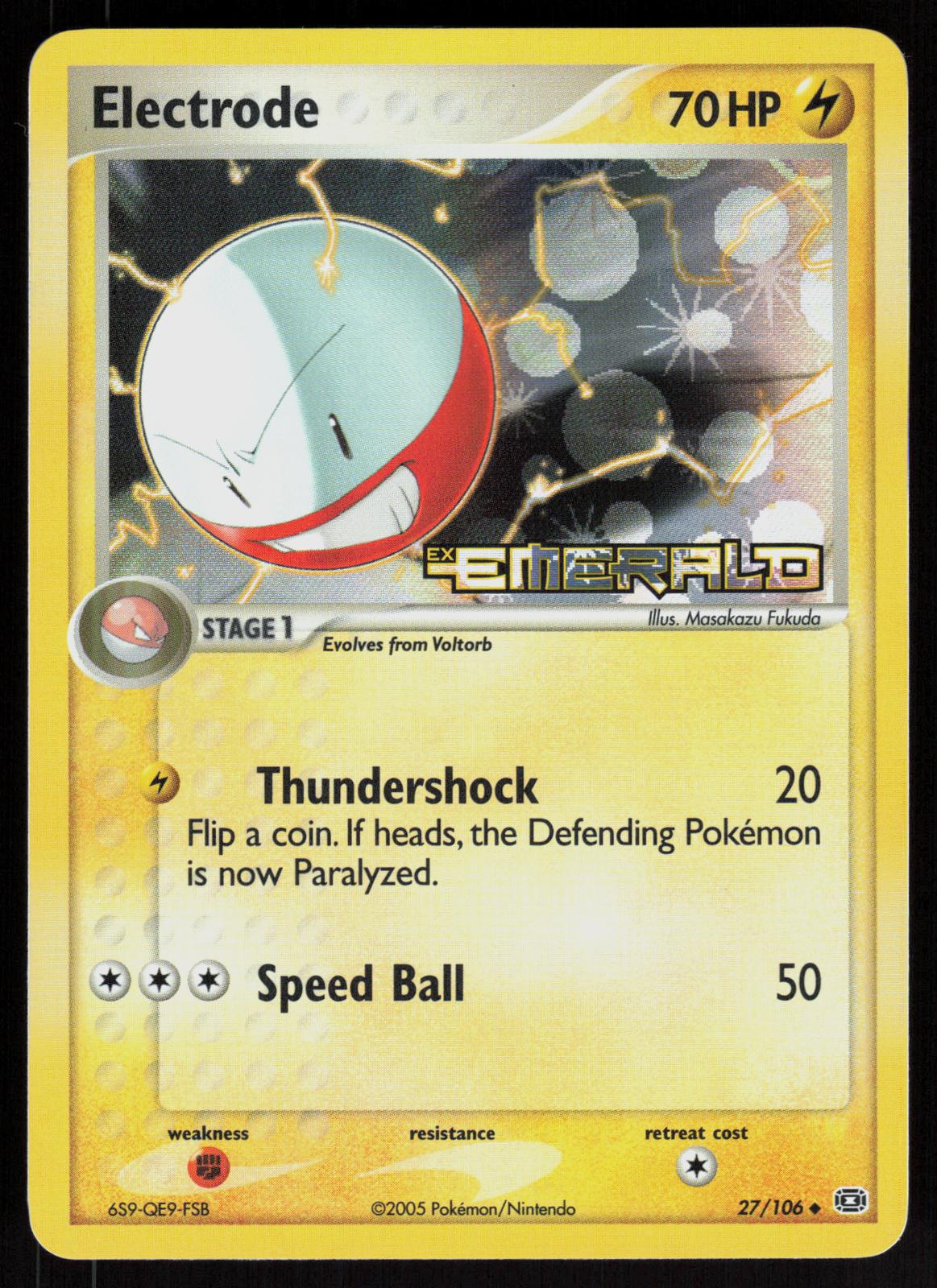 Pokemon Electrode 27/106 Emerald Uncommon Reverse Holo Near Mint
