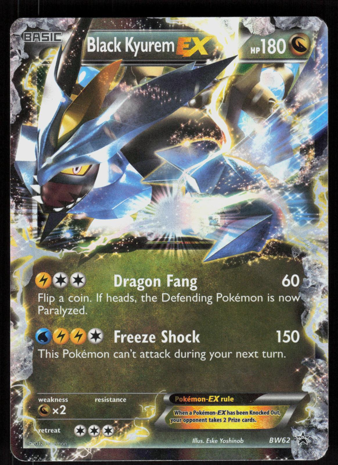 Pokemon Black Kyurem EX BW62 Black And White Promo Holo Promo Damaged