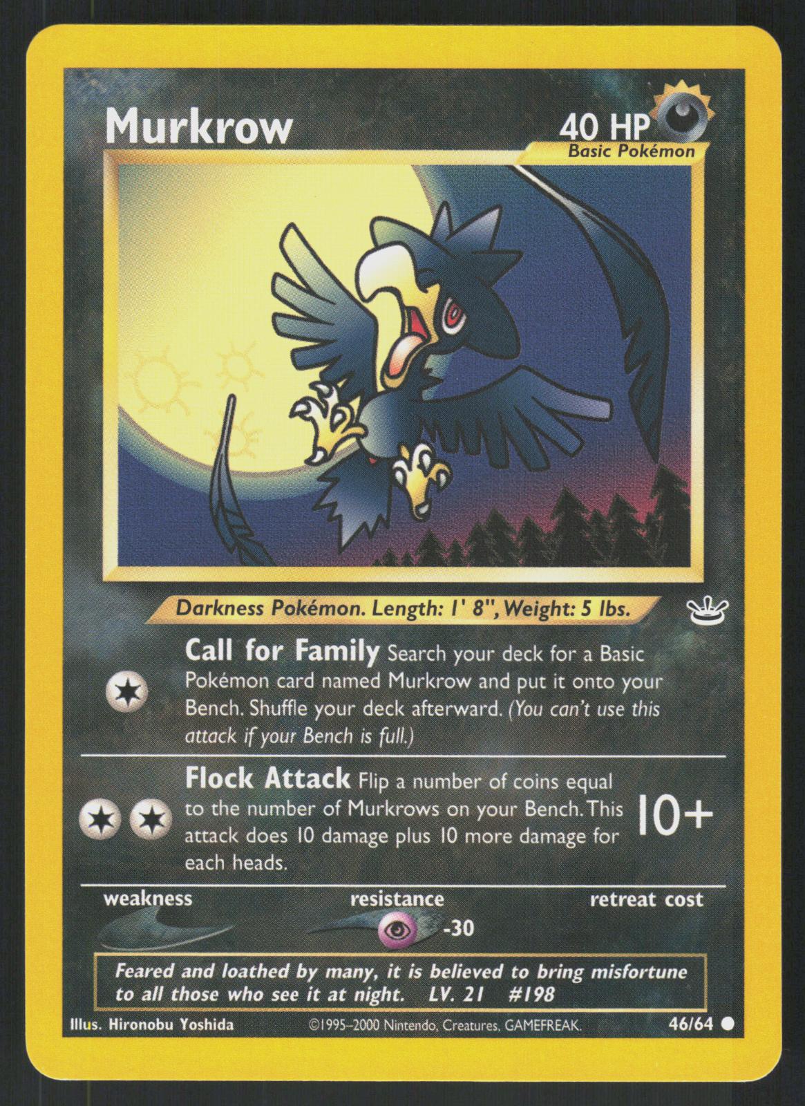 Pokemon Murkrow 46/64 Neo Revelation Common Near Mint
