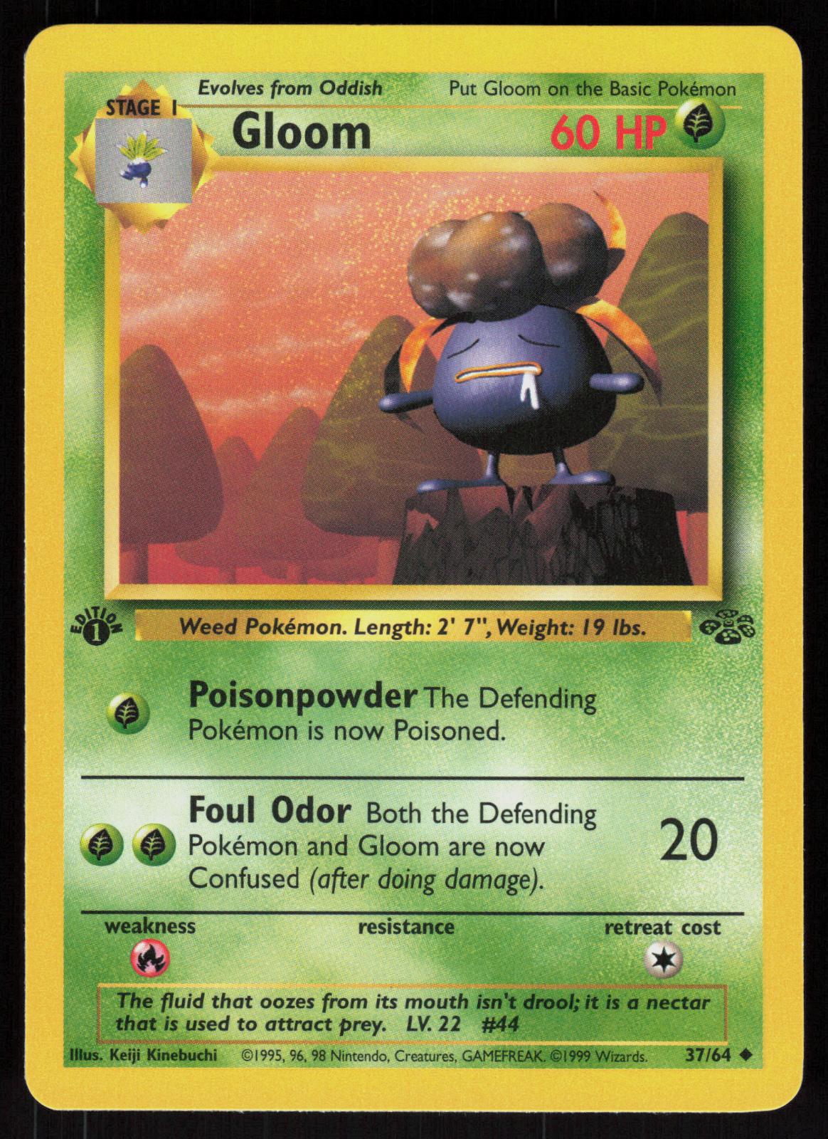 Pokemon Gloom 37/64 Jungle Uncommon 1st Edition Near Mint